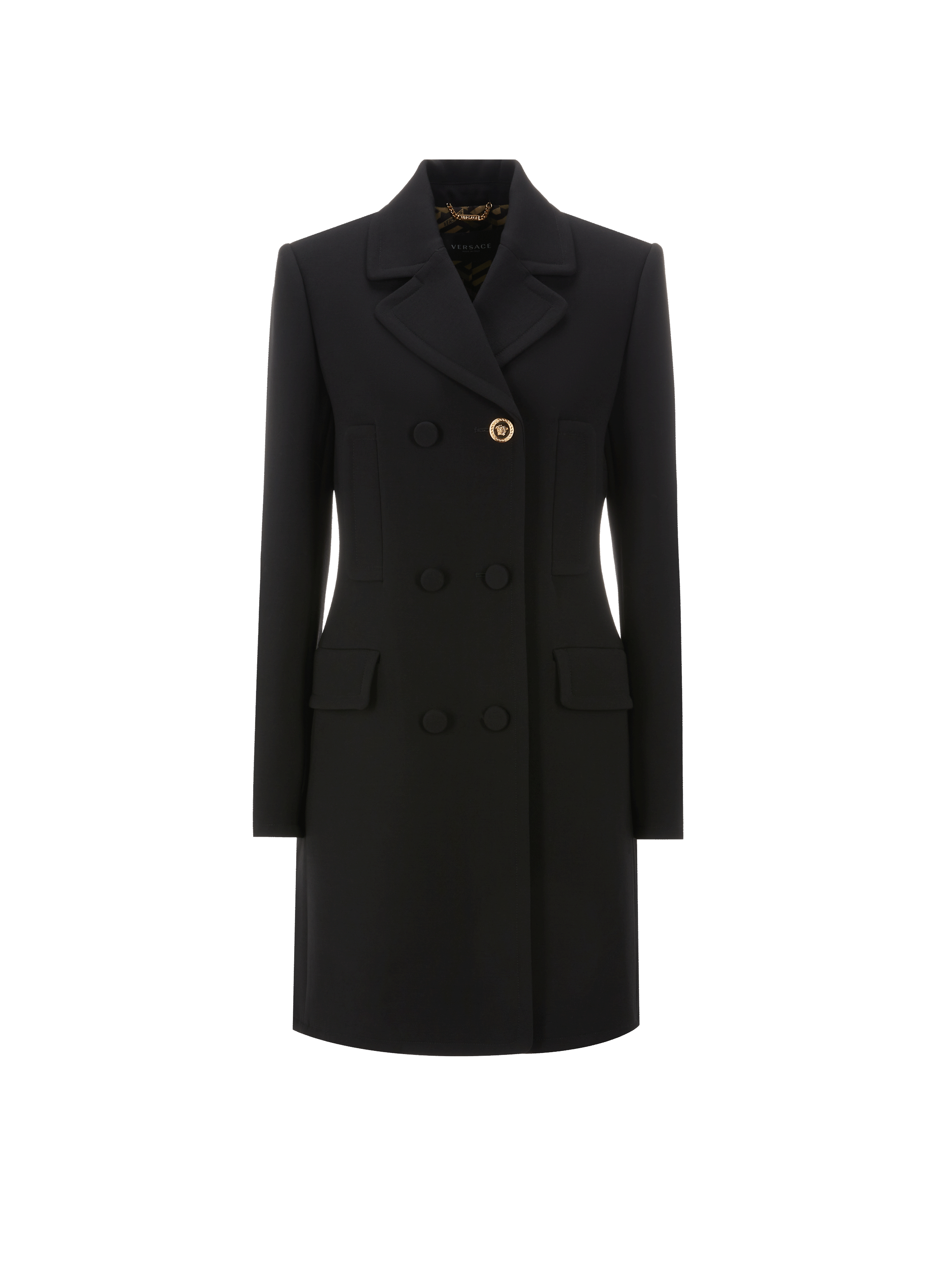 Manteau droit en laine vierge