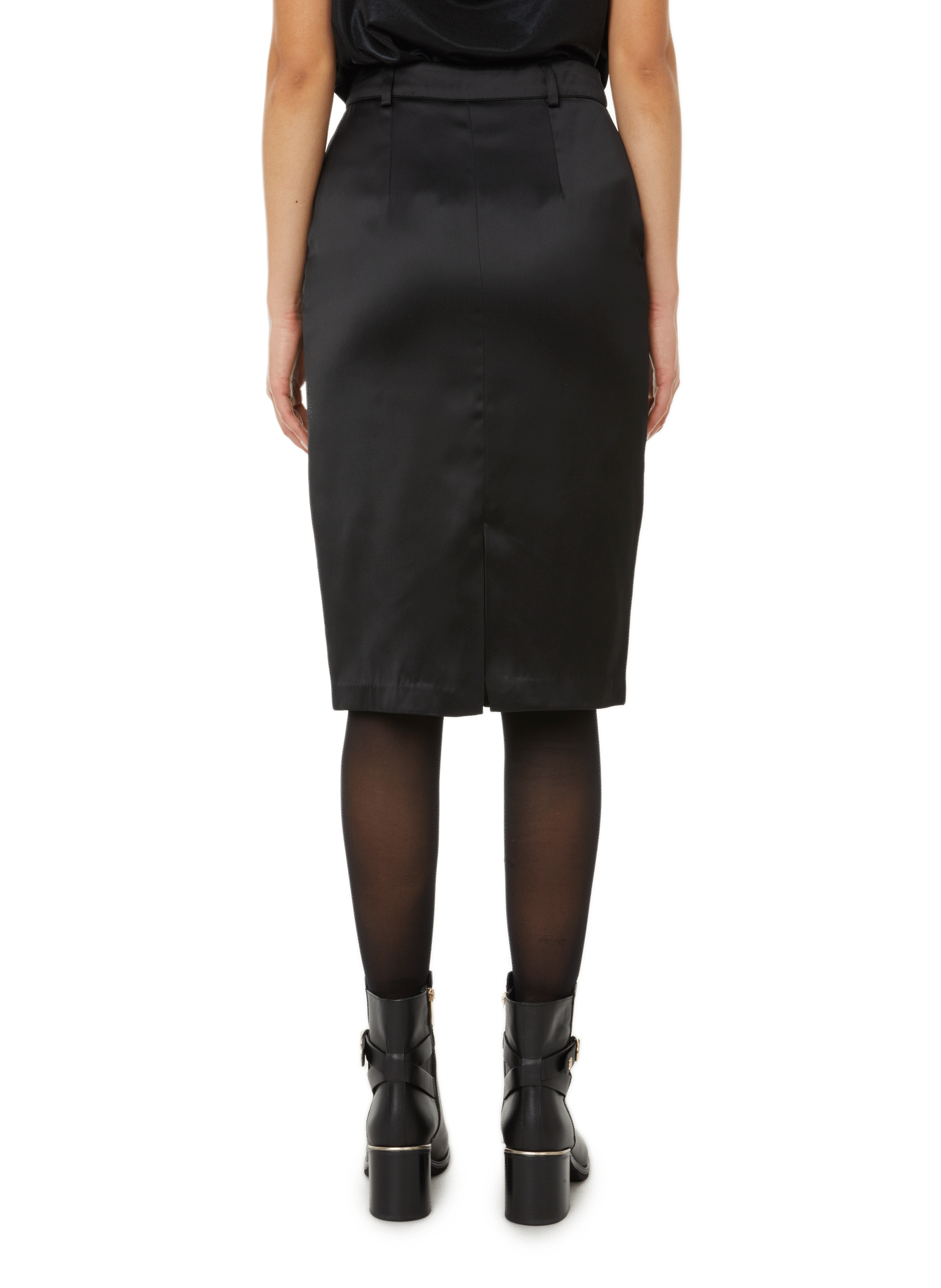 Satin pencil skirt SAISON 1865 Black