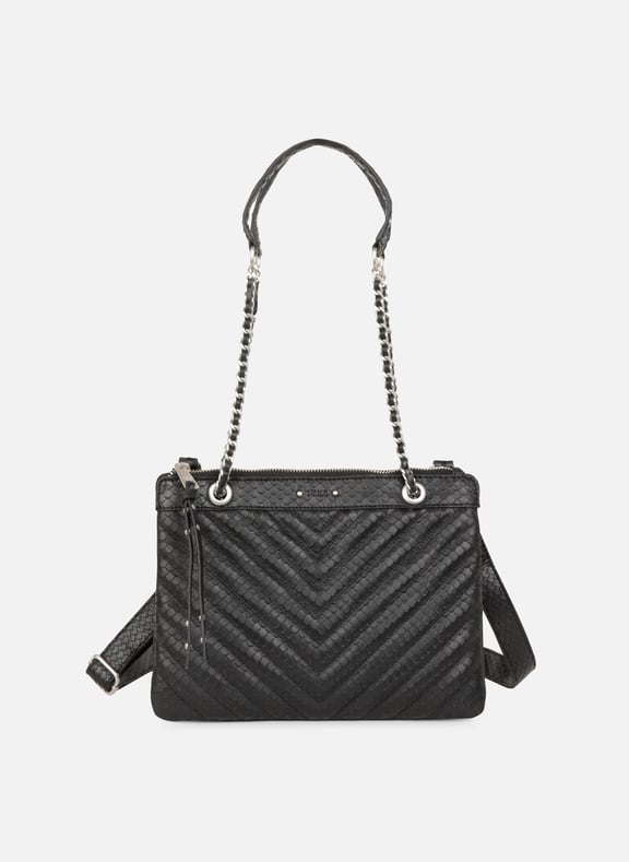 Sac pochette matelassé en cuir serpent Noir by IKKS IKKS Sac pochette matelassé en cuir serpent Noir