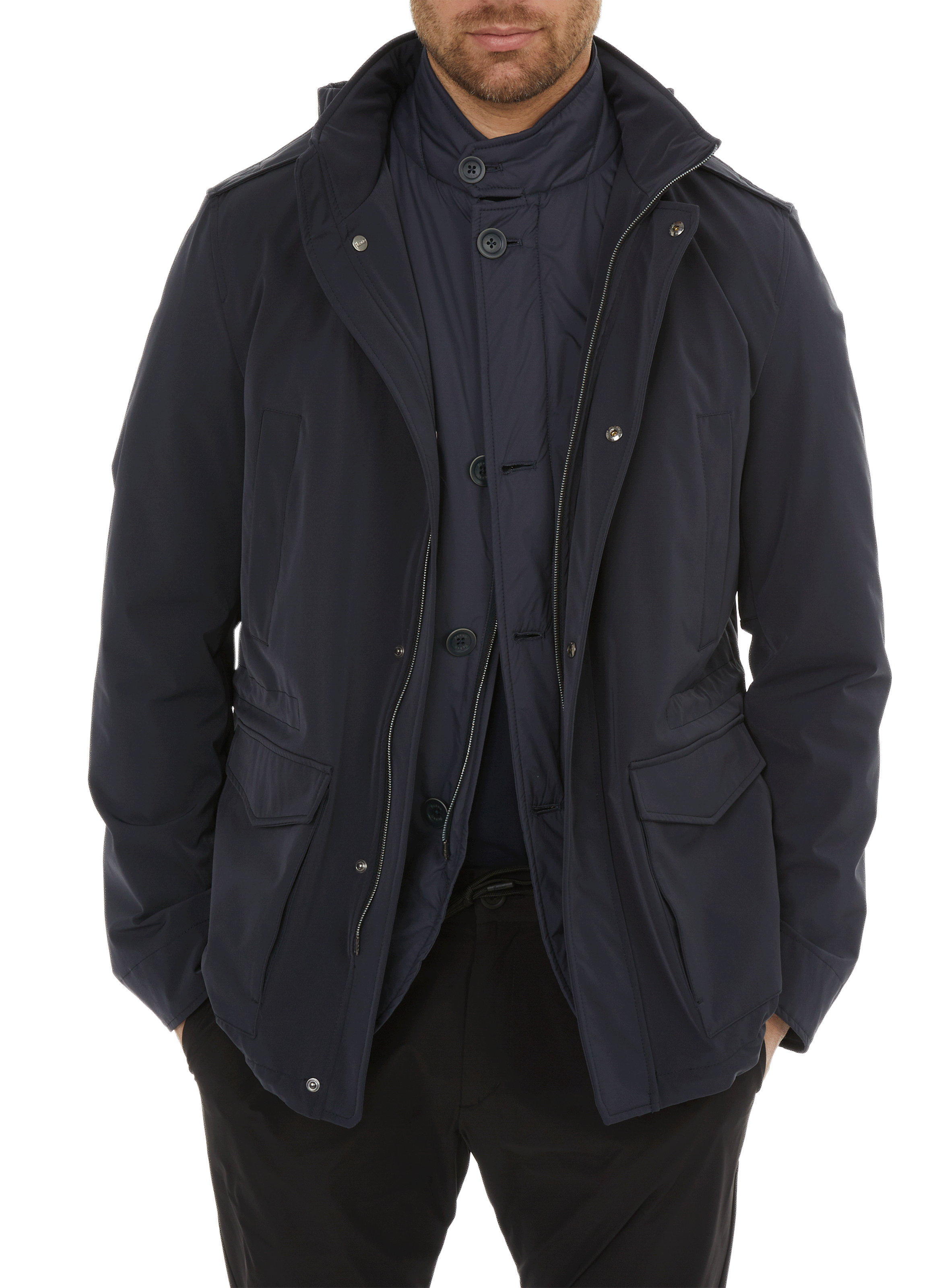 HERNO Veste avec capuche Bleu