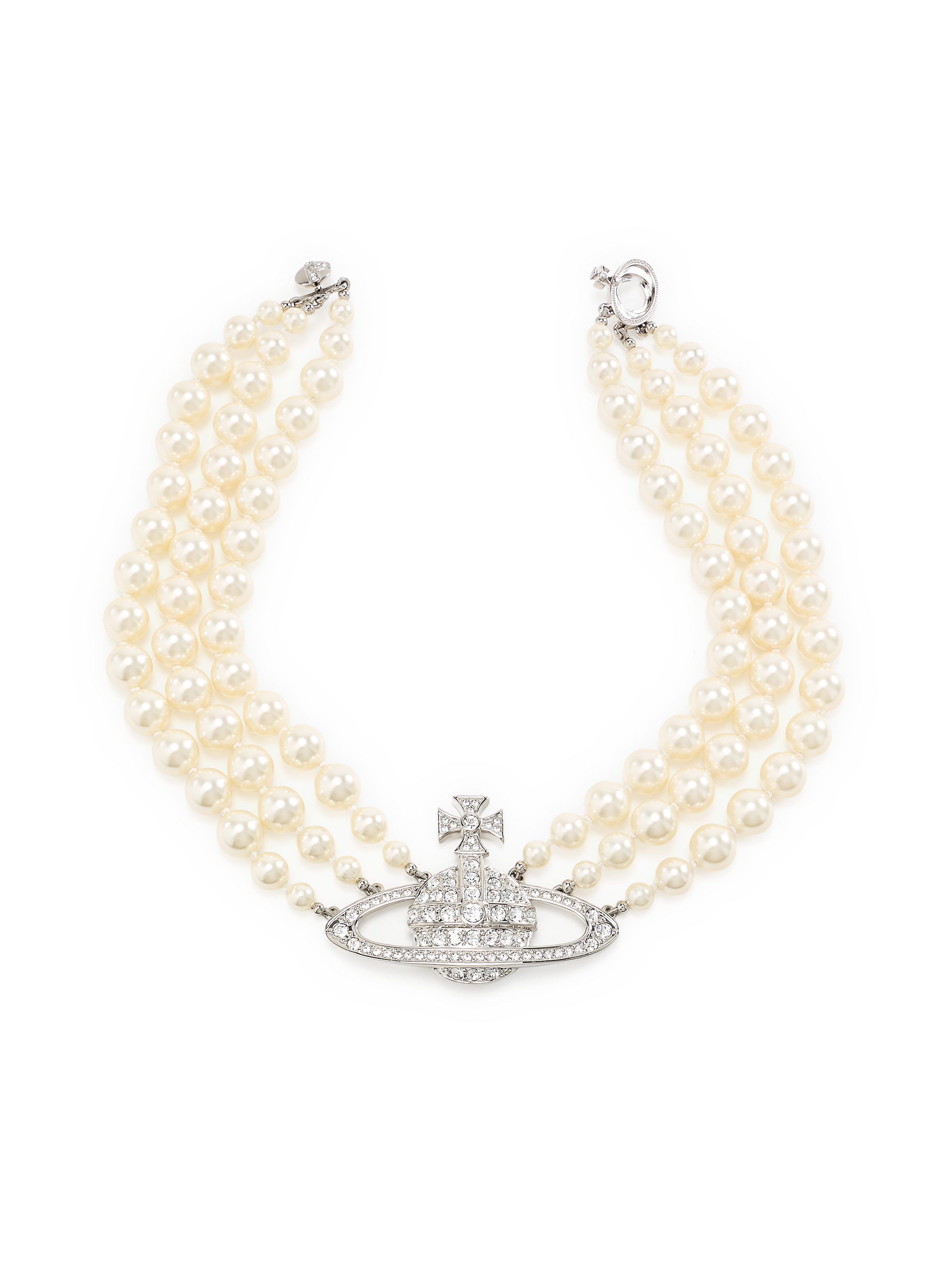 Collier à ornements en cristal VIVIENNE WESTWOOD Argent