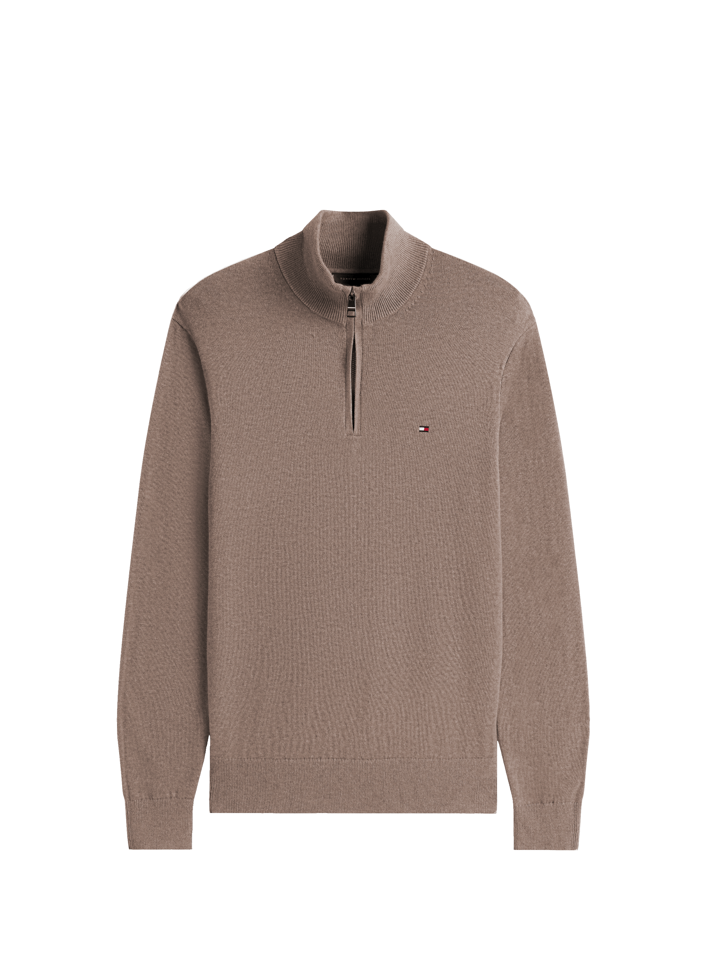 Funnel neck half-zip jumper TOMMY HILFIGER Brown