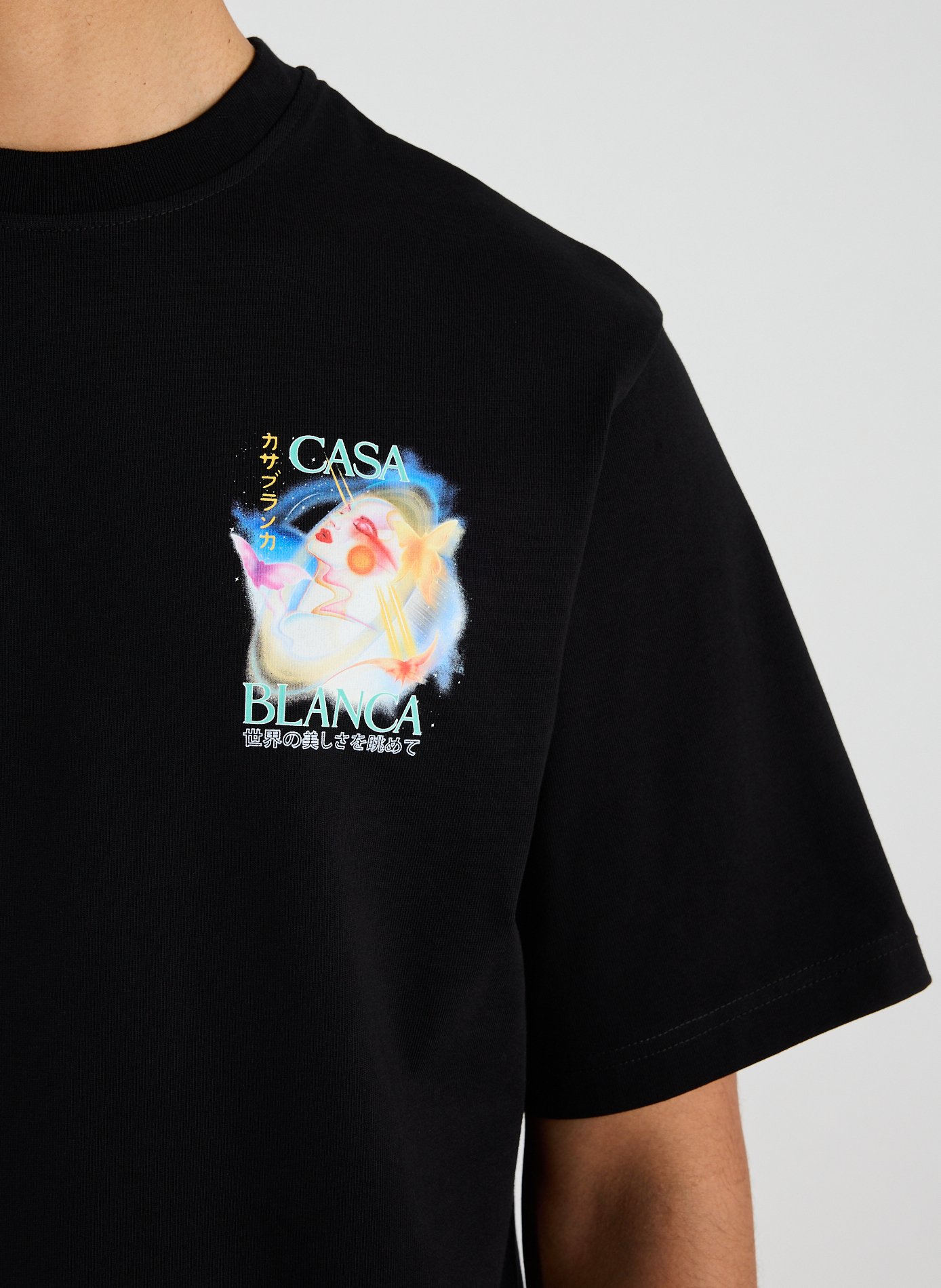 Cotton Galactic Connection T-shirt CASABLANCA PARIS Black