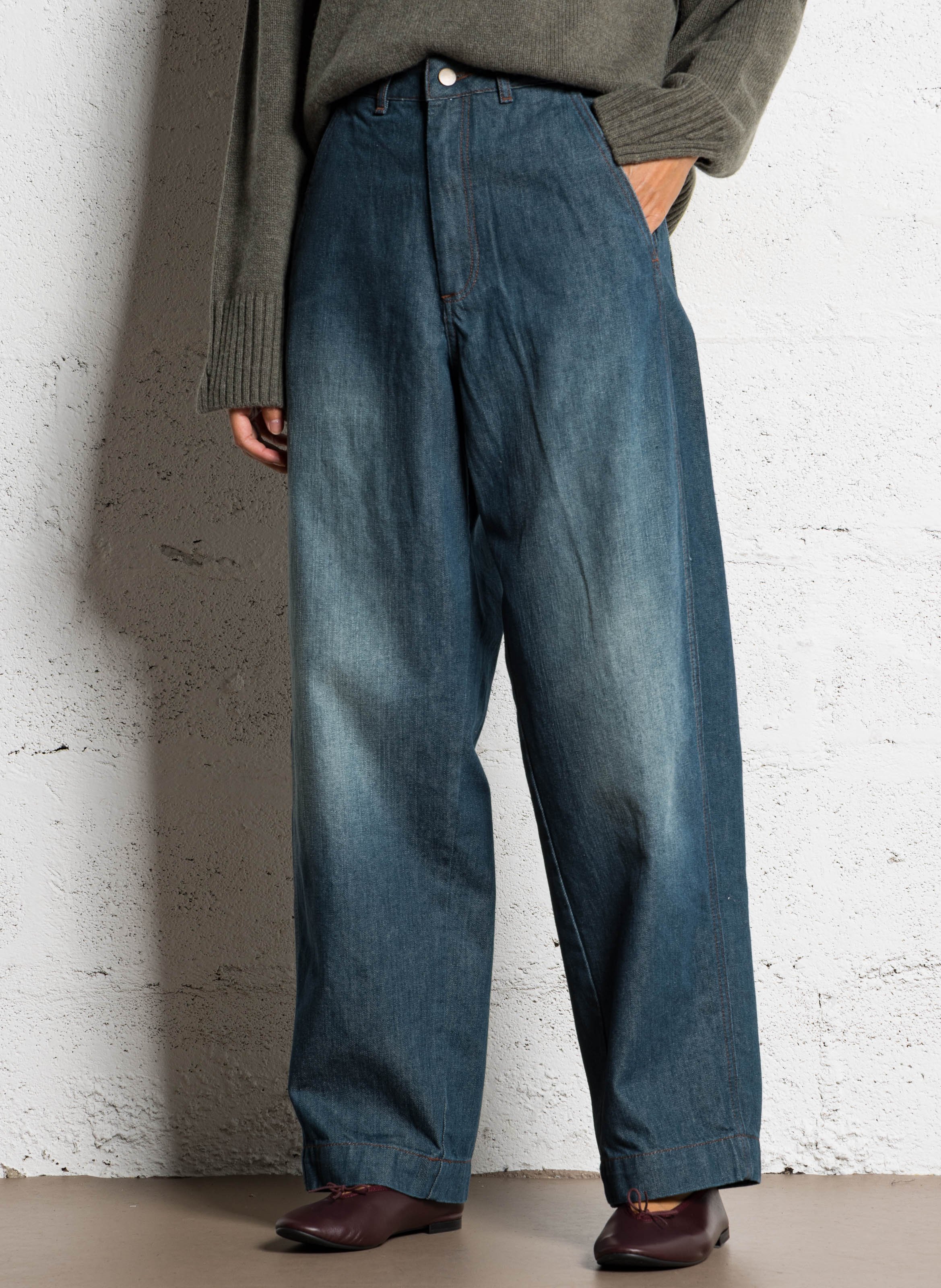 Jean large en coton gabin SOEUR Bleu