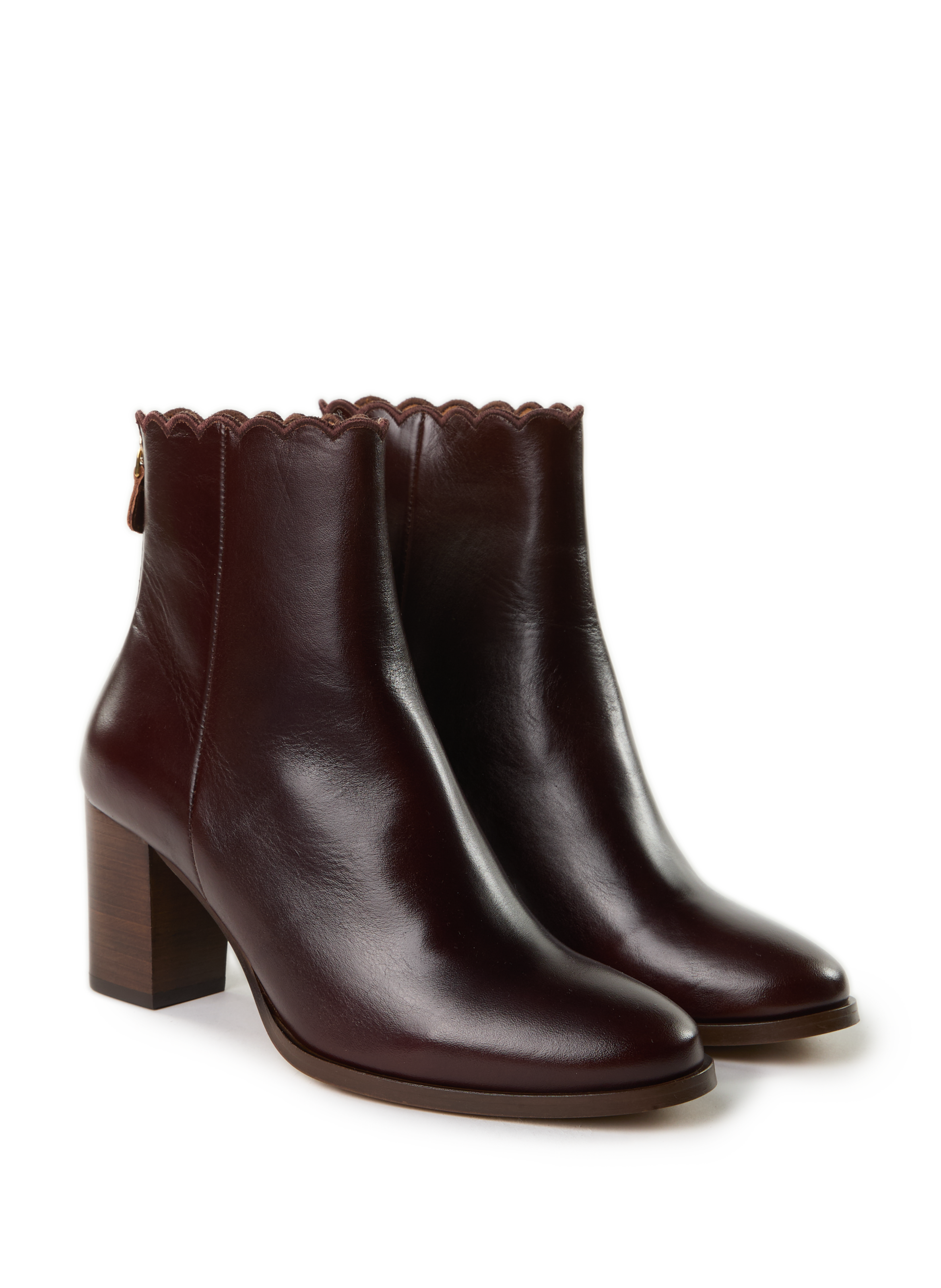 Bottines Giselle à talon en cuir MAISON TOUFET Marron