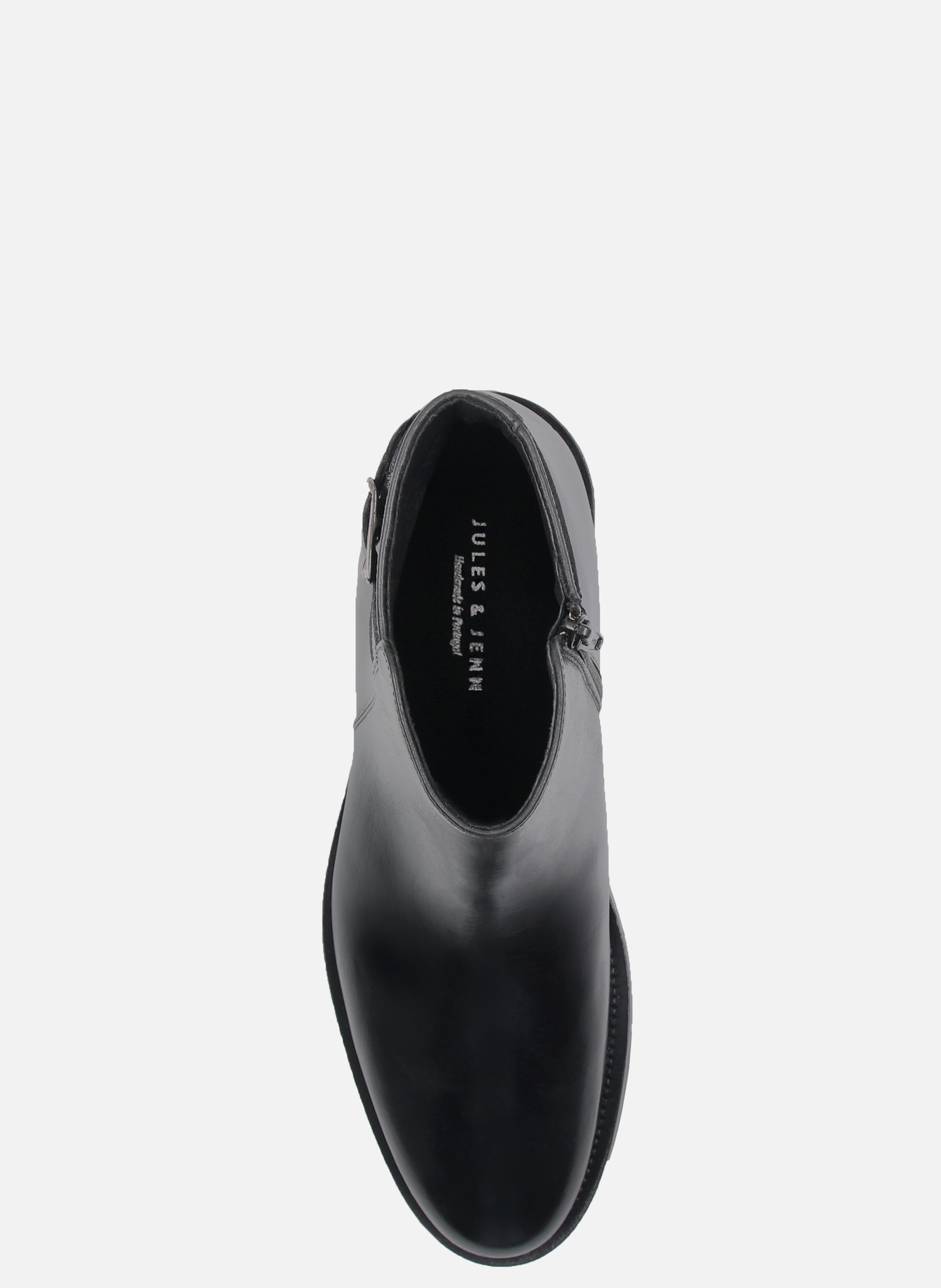 Boots à boucle cuir lisse JULES & JENN Noir