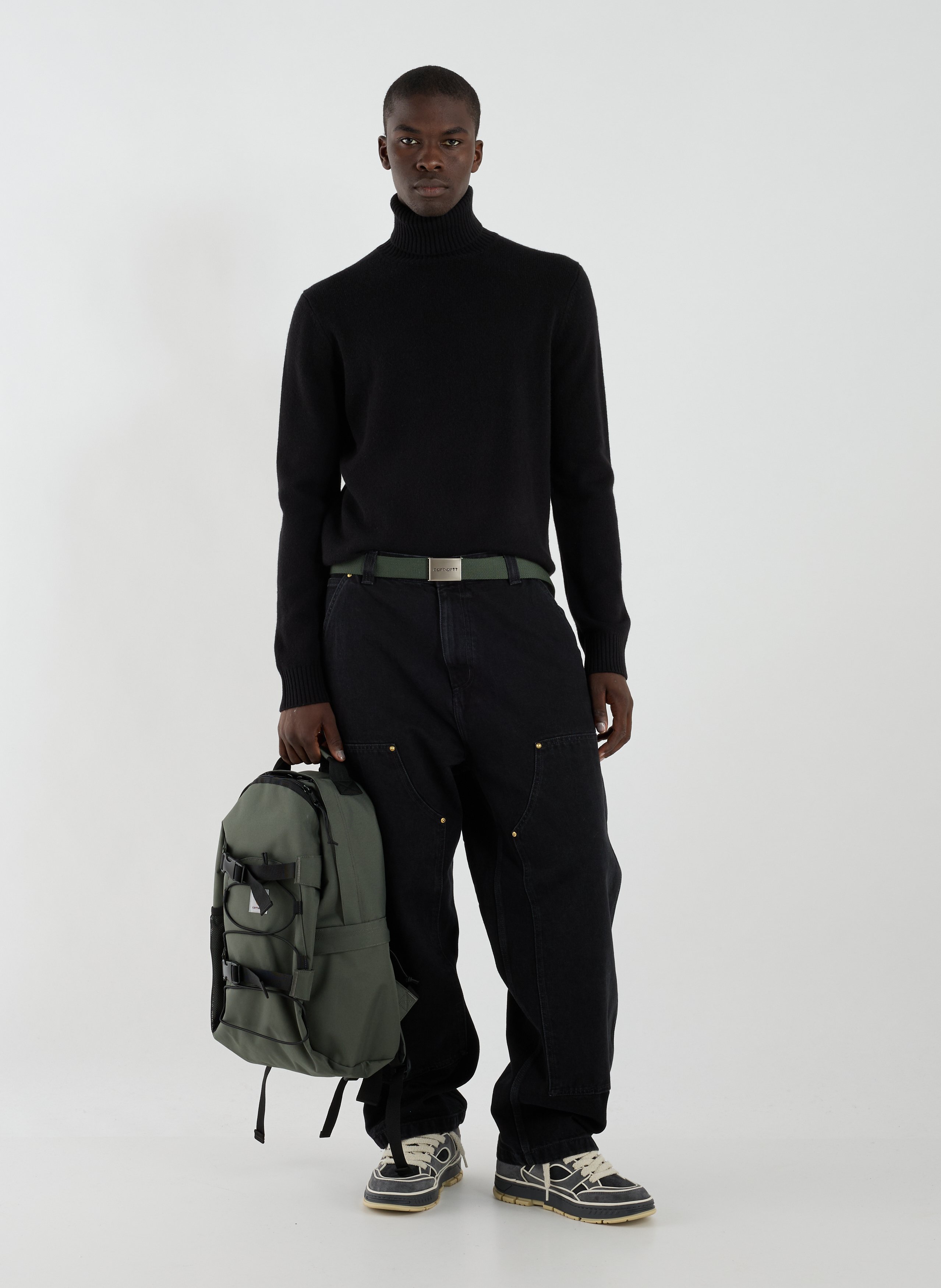 Straight leg multi-pocket cotton jeans CARHARTT WIP Black