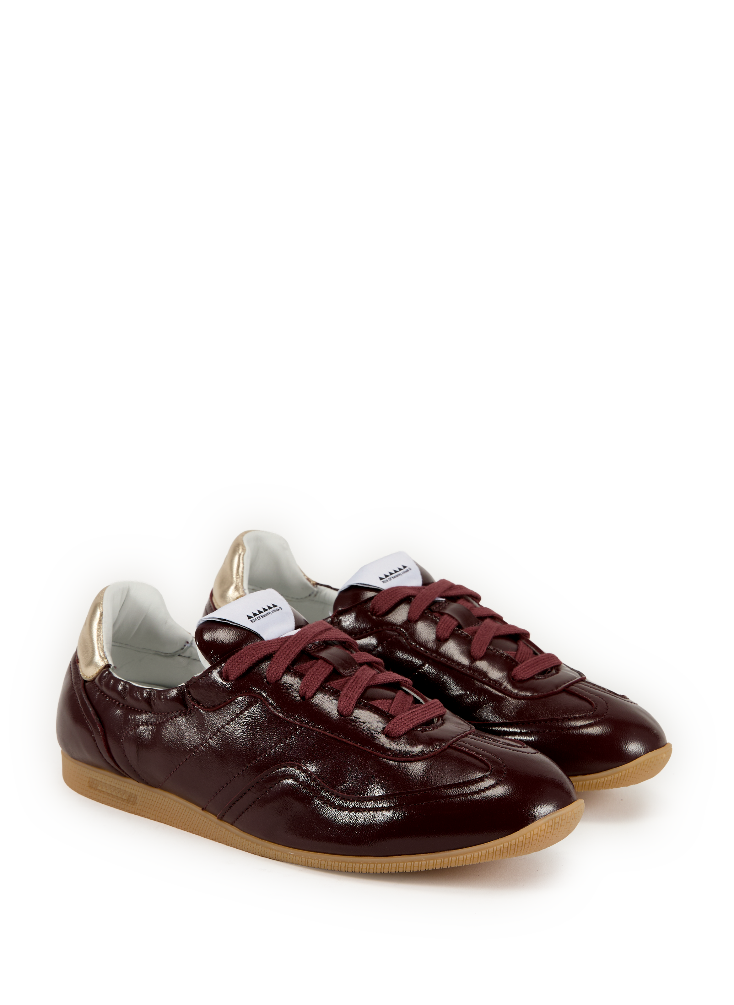 Mixed leather sneakers RUN OF Red