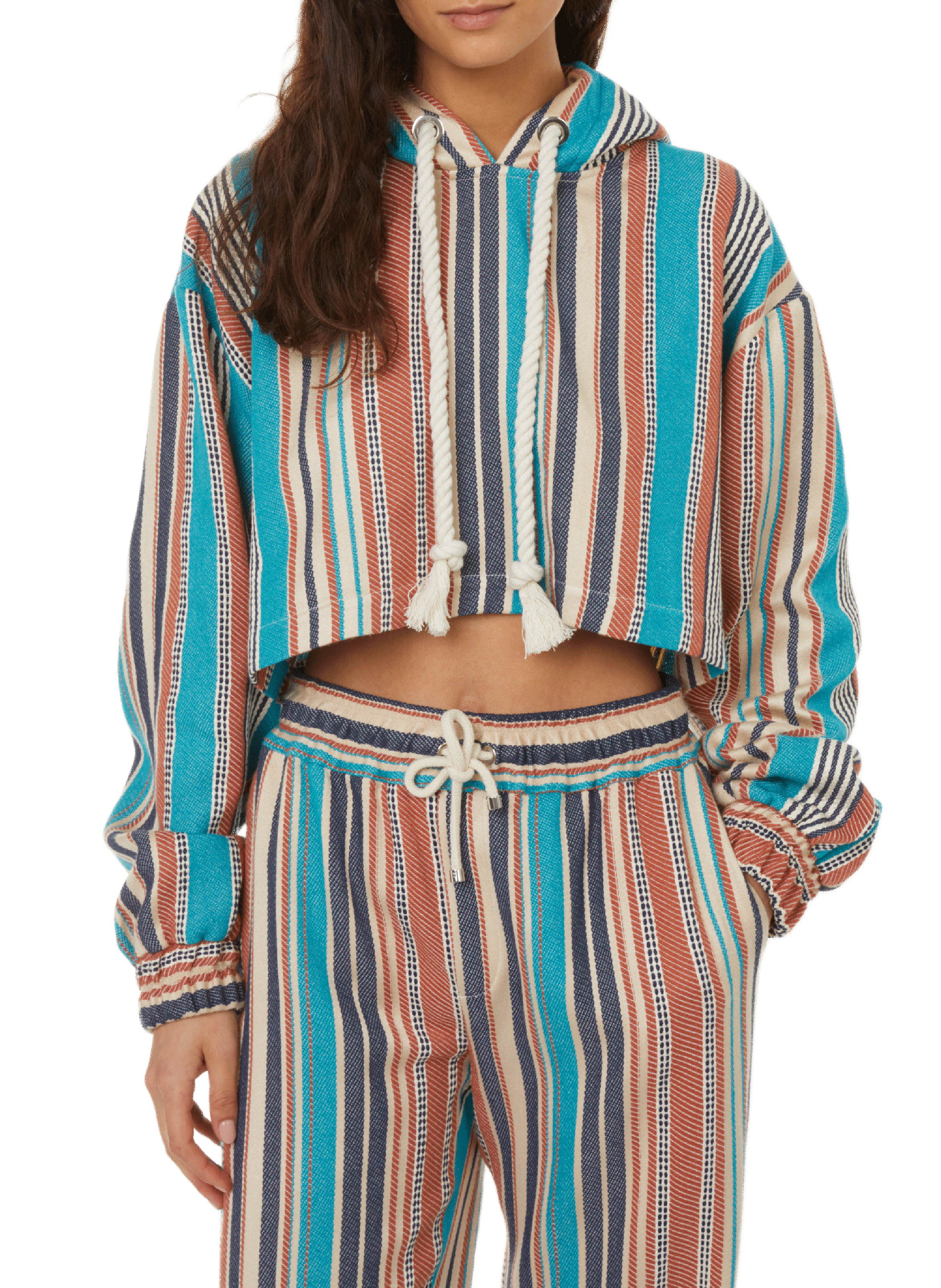 BENJAMIN BENMOYAL Short Striped Hoodie Multicolour