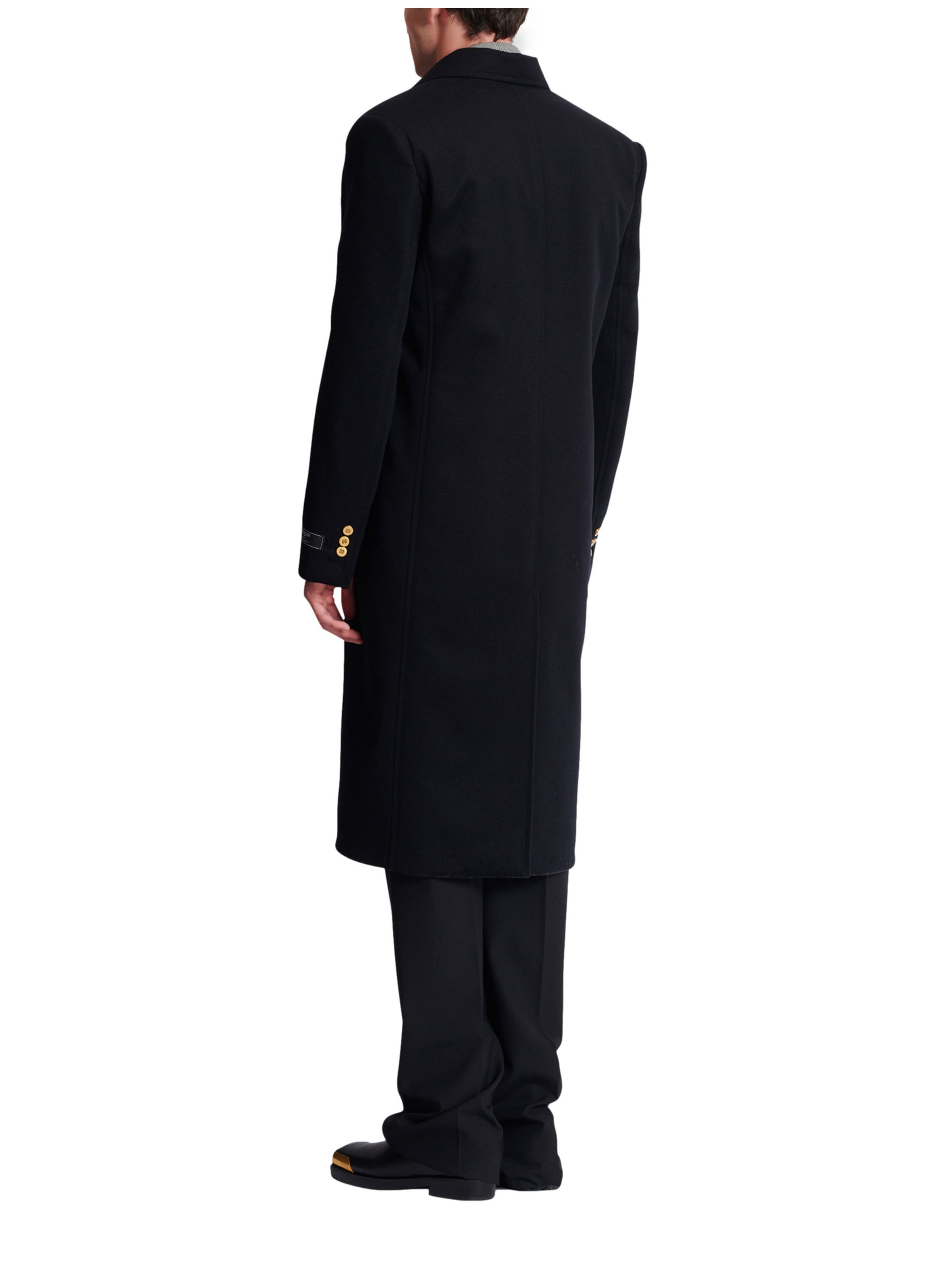 Manteau oversize en laine et cachemire BALMAIN Noir