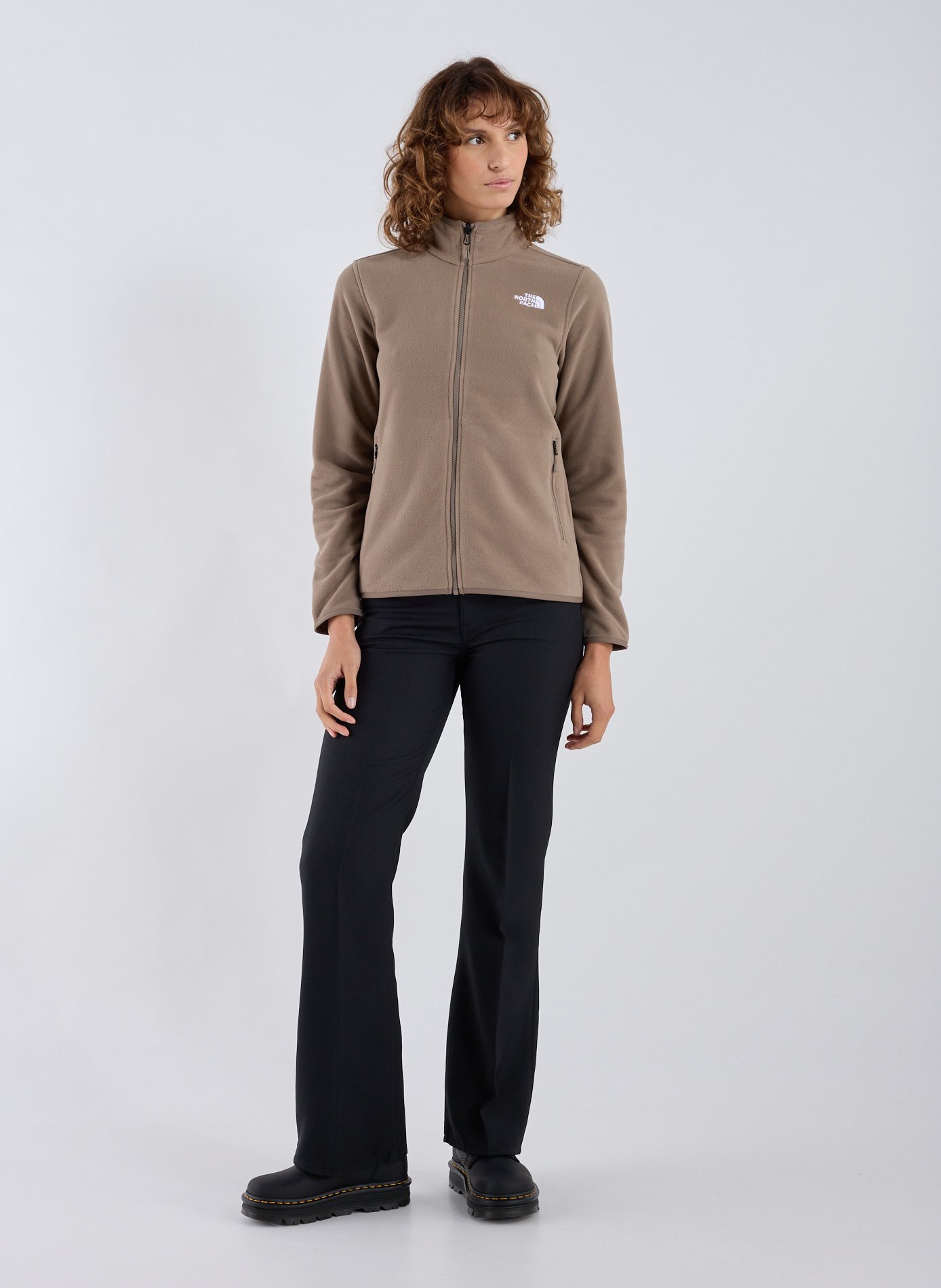 Straight fleece jacket with high collar THE NORTH FACE Beige