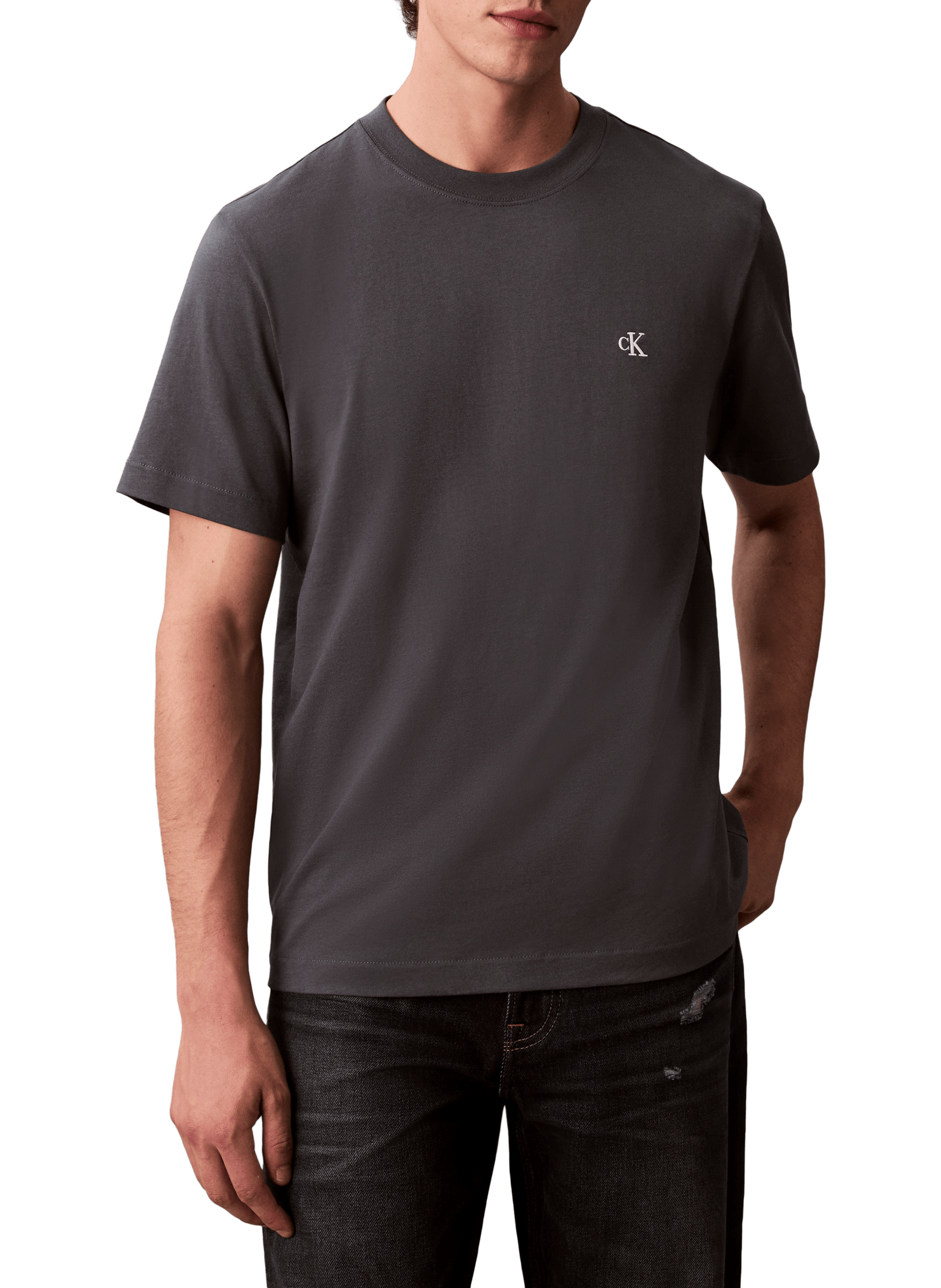 CALVIN KLEIN T-shirt à col rond en coton Bleu