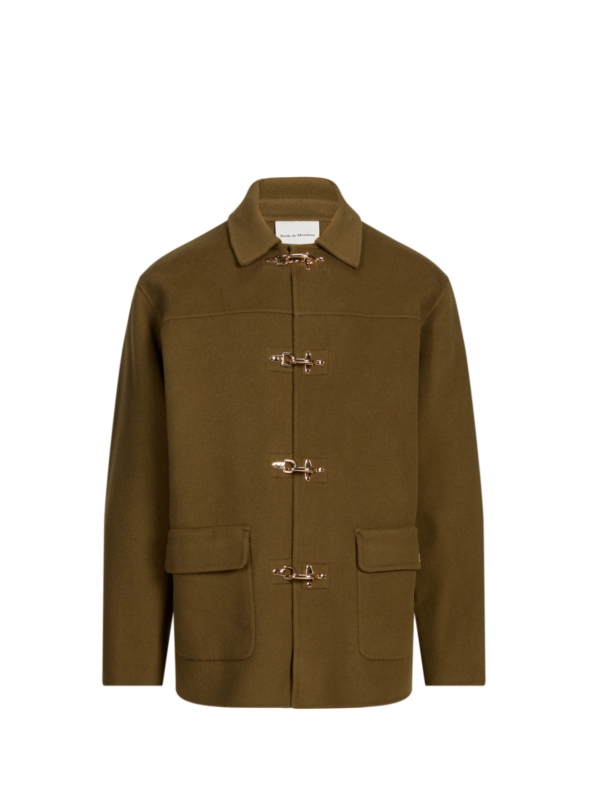 DROLE DE MONSIEUR Veste Caban en laine mélangée Khaki