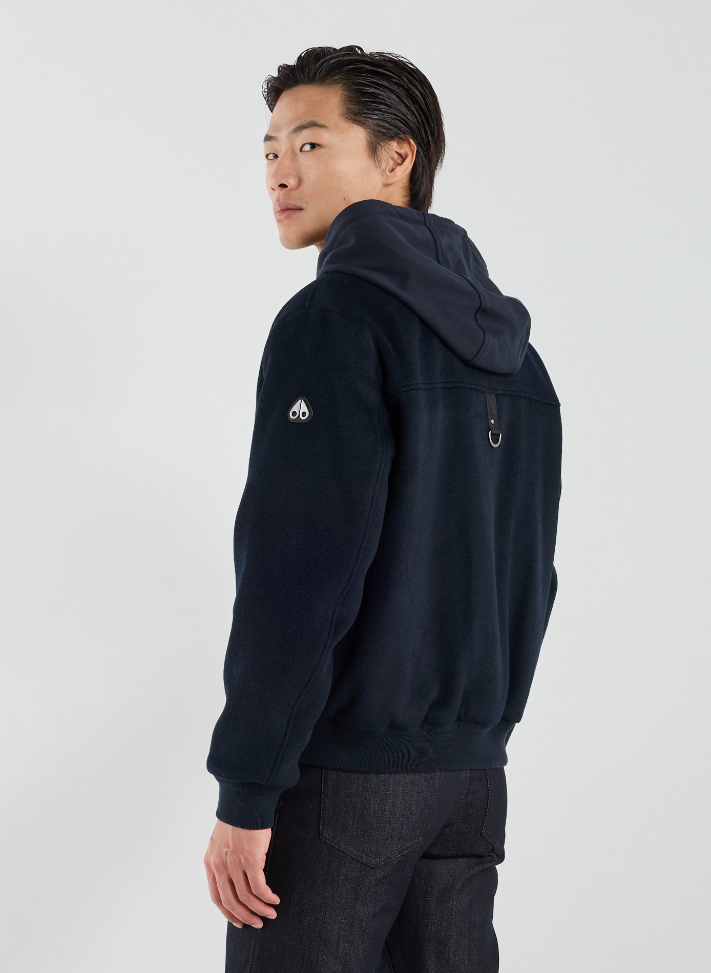 Oversized wool blend parka MOOSE KNUCKLES Blue