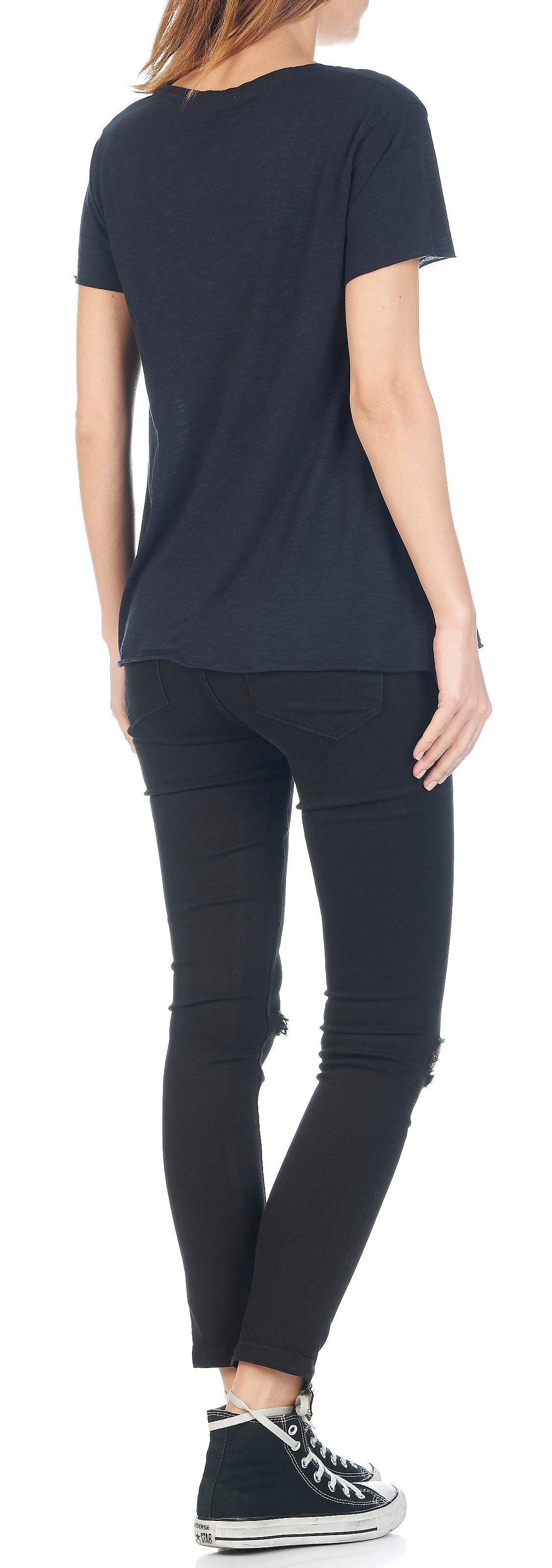 Tee-shirt col v en coton mélangé jacksonville AMERICAN VINTAGE Bleu