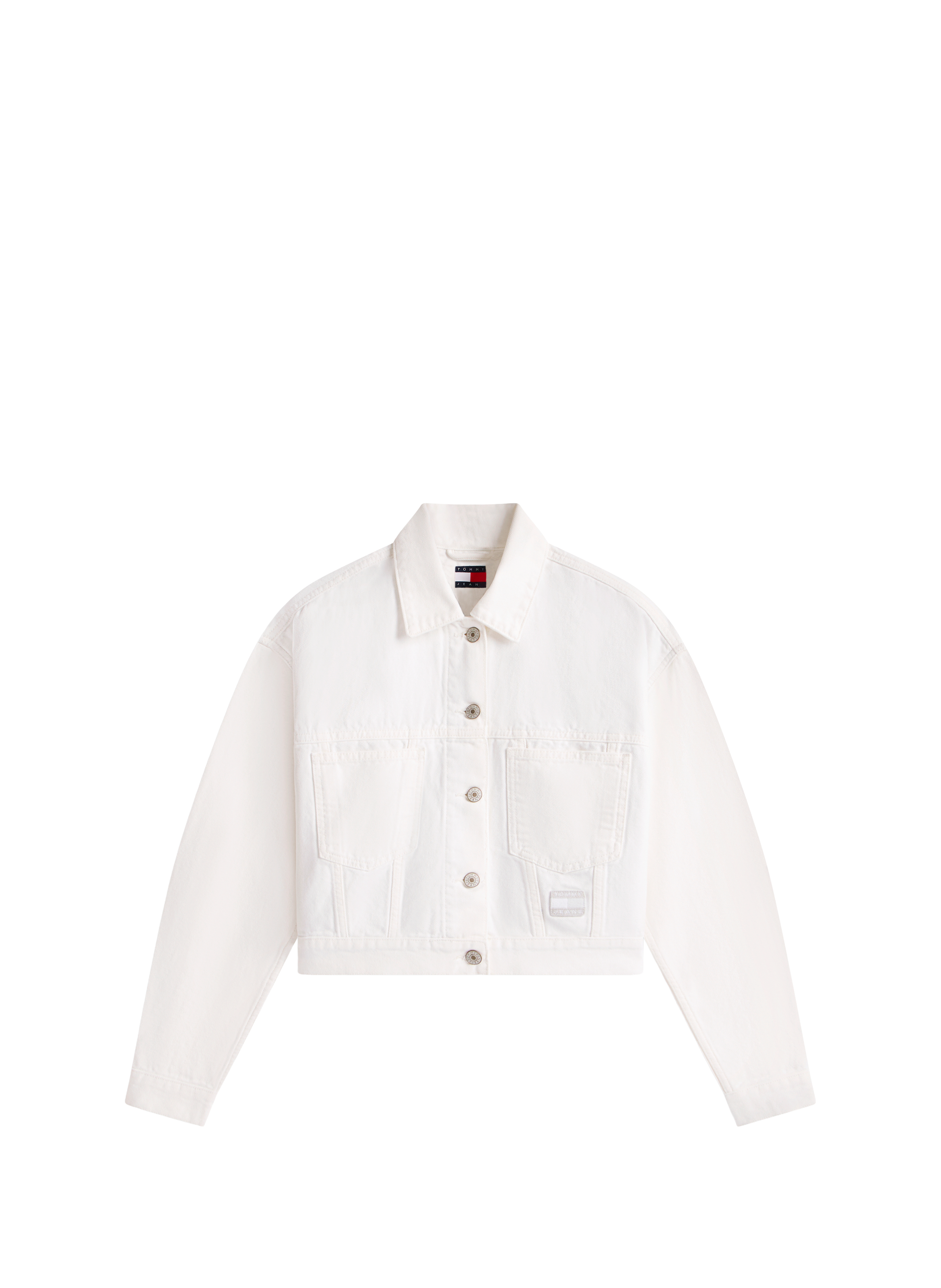 Veste courte en denim de coton TOMMY HILFIGER Beige