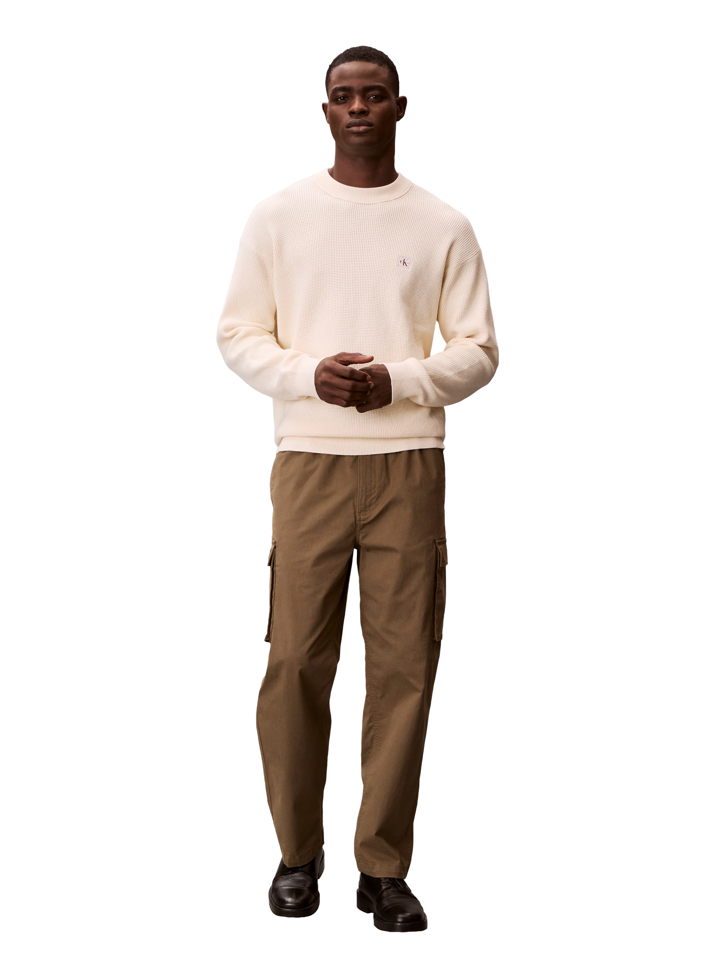 Pull droit col rond en coton CALVIN KLEIN Multicolore