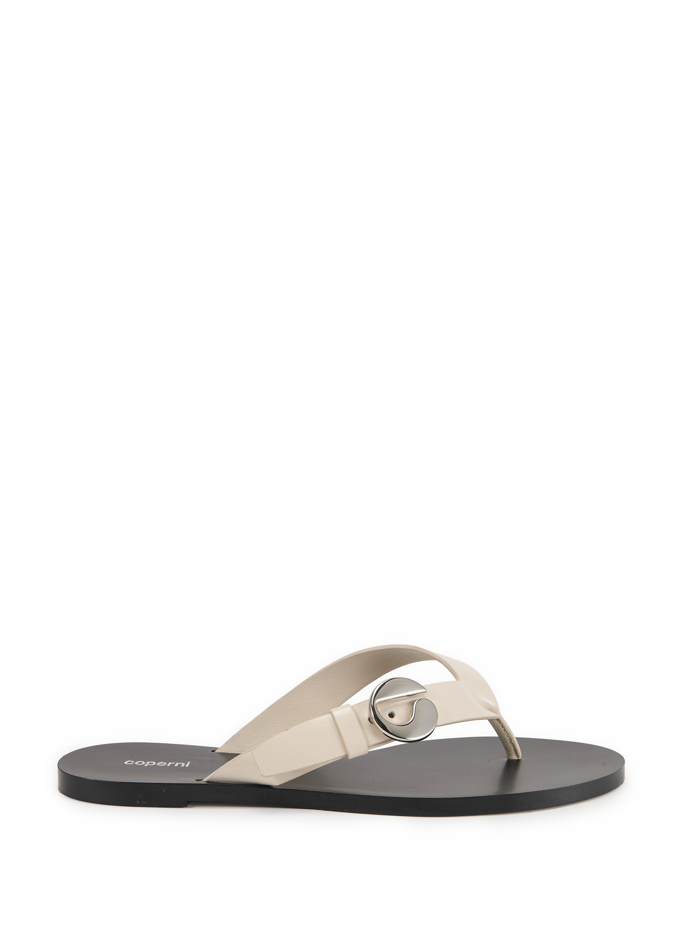 Cowhide leather logo flip-flops COPERNI Black