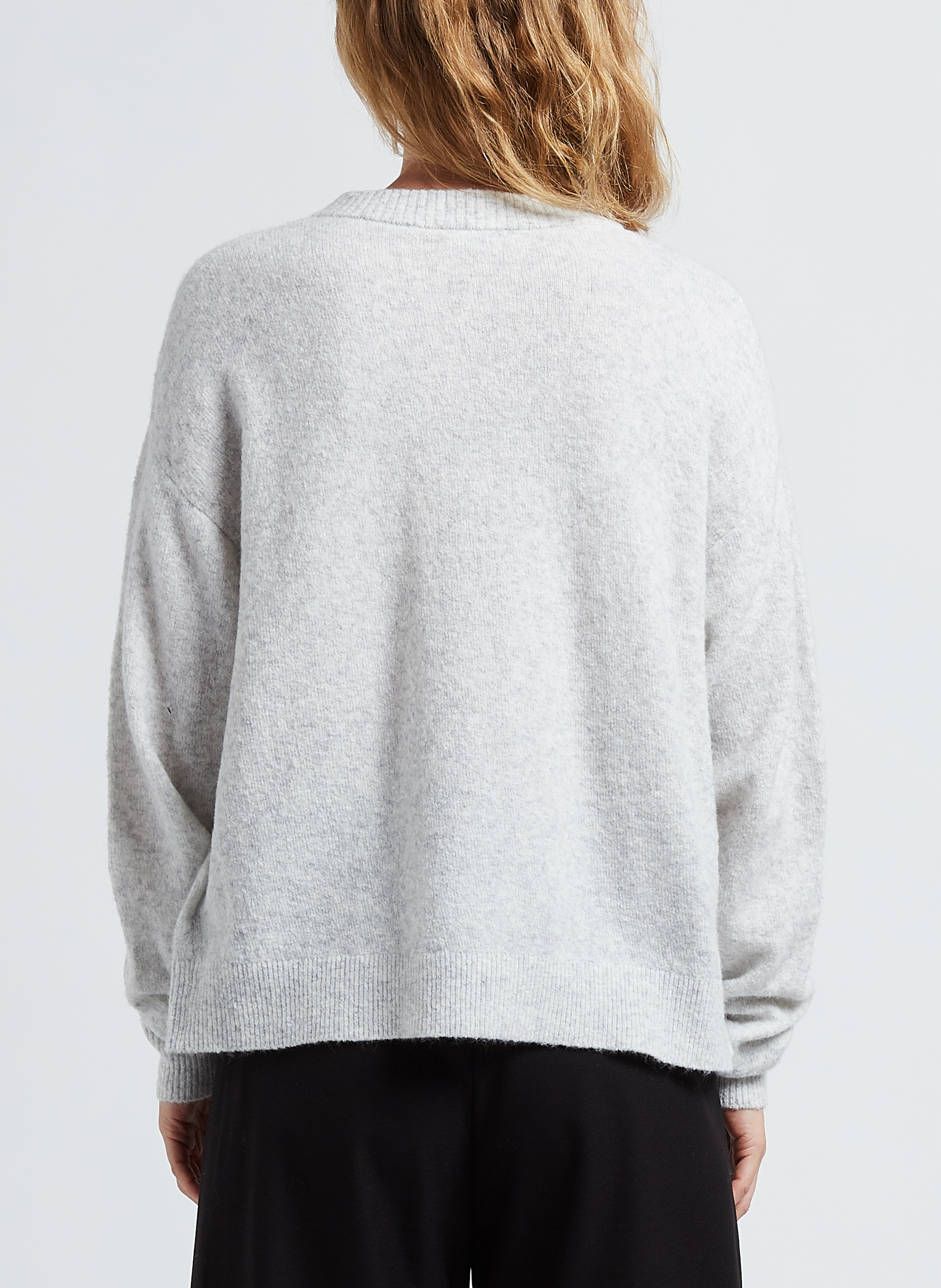 Gilet oversize col rond boutonné damsville AMERICAN VINTAGE Gris