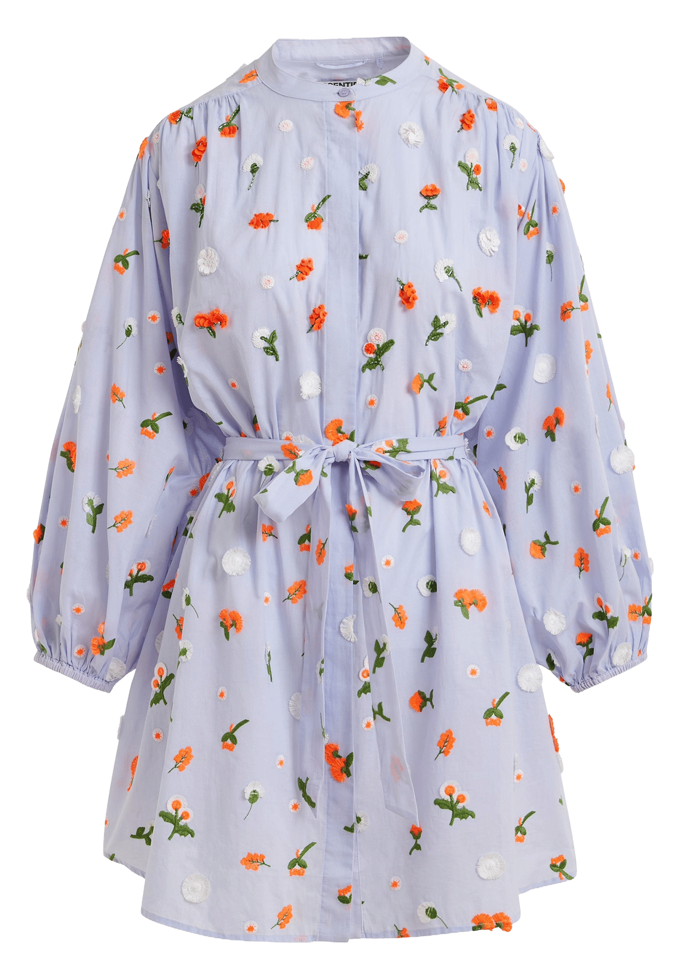 Robe courte ample col rond brodée jalen ESSENTIEL ANTWERP Bleu