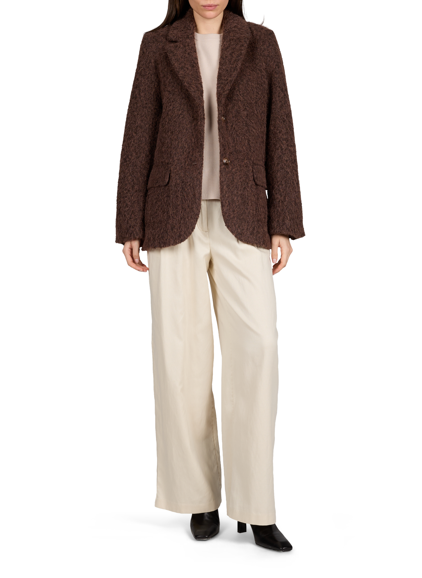 Manteau blazer texturé OBJECT Marron