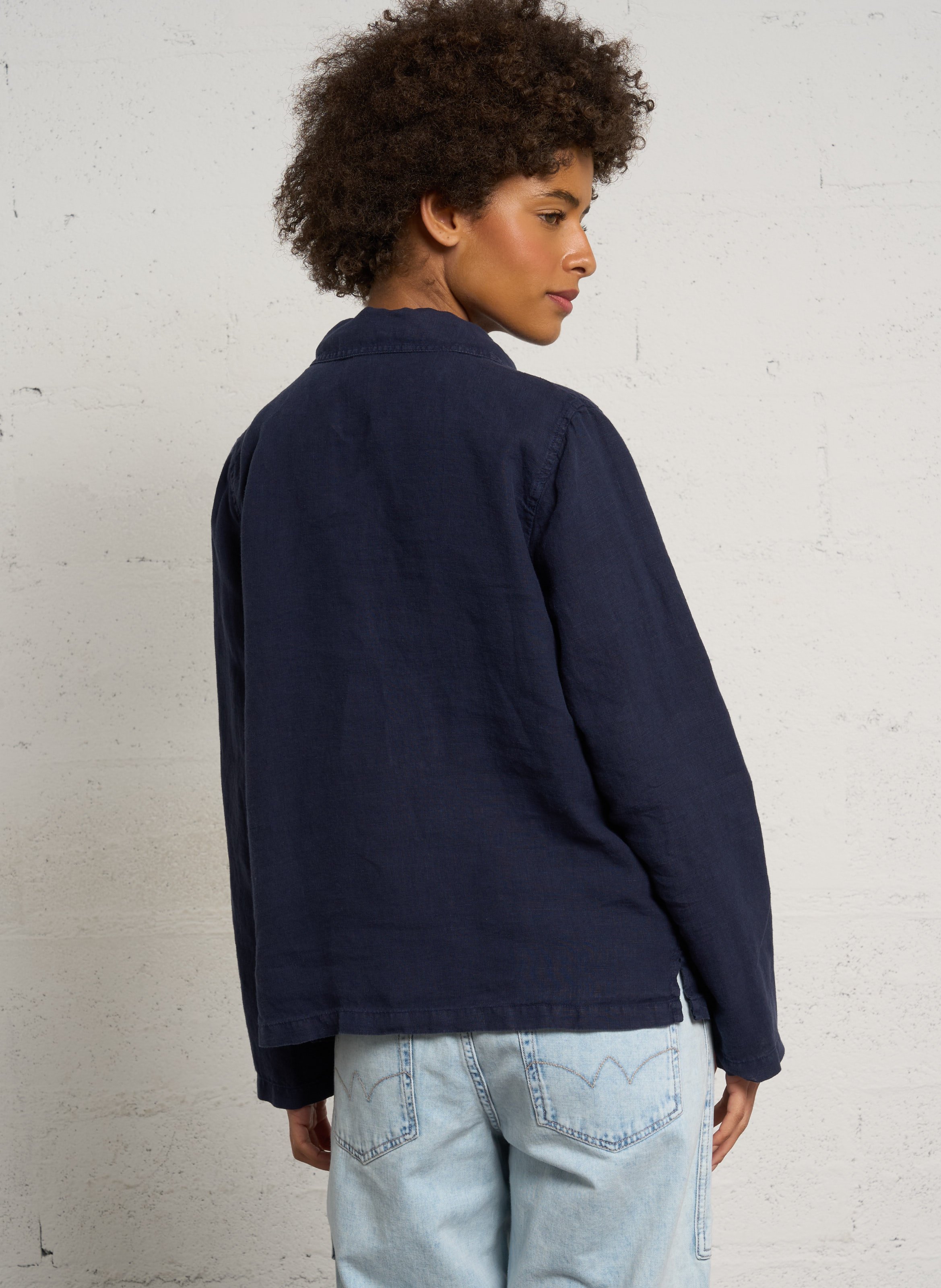 Chemise droite en lin ARMOR-LUX Bleu