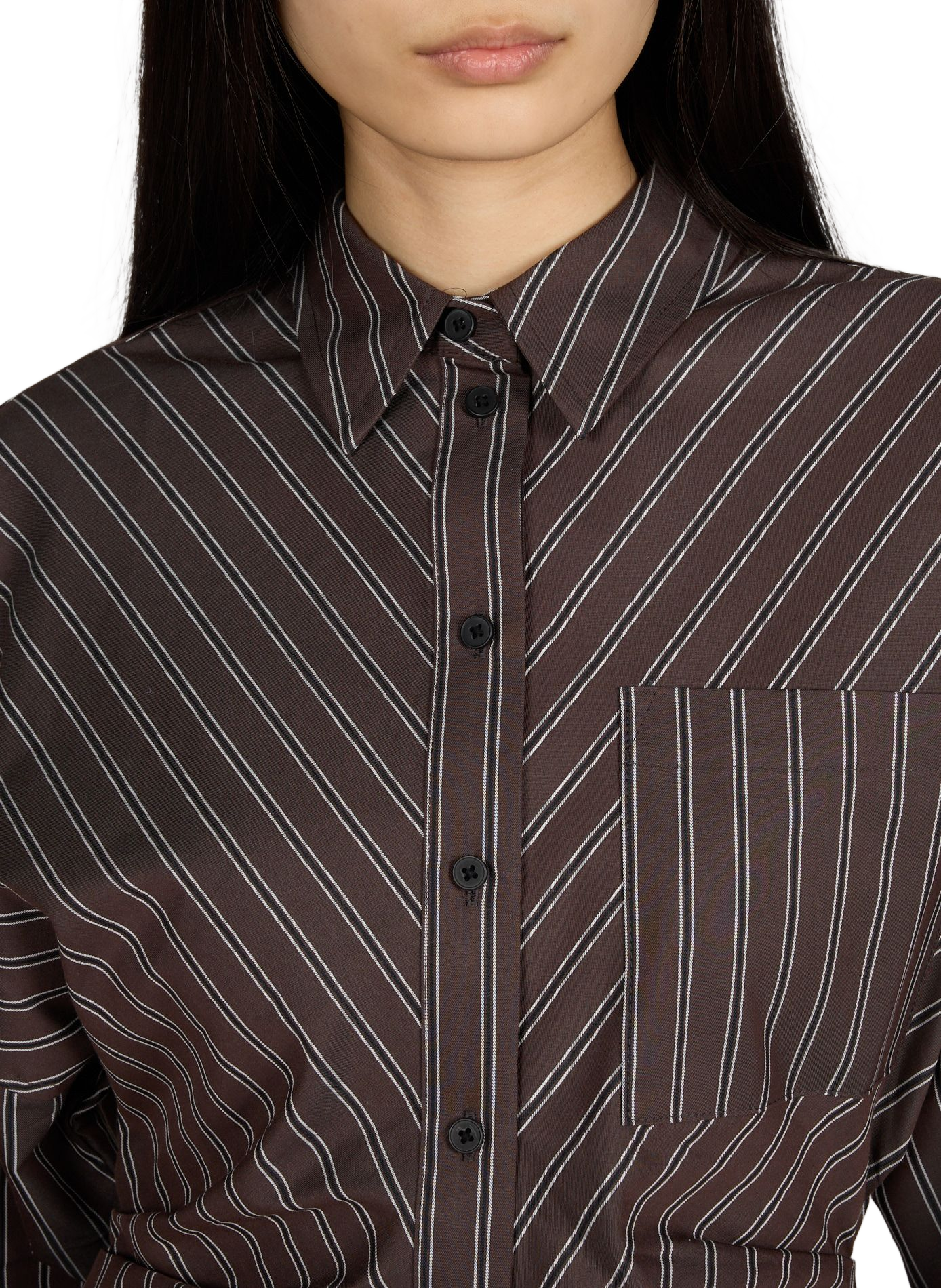 Robe courte cintrée à rayures en coton mélangé TOPSHOP Rouge