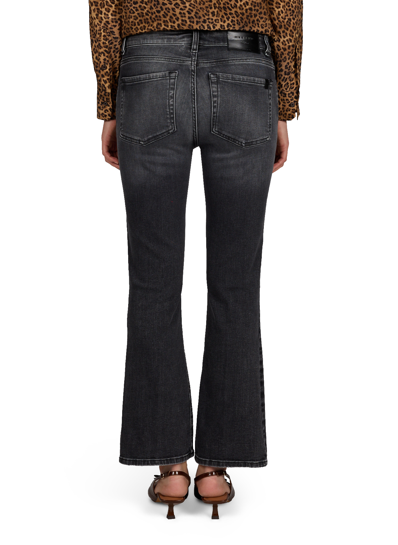 Cropped cotton blend jeans MAX MARA WEEK END Black