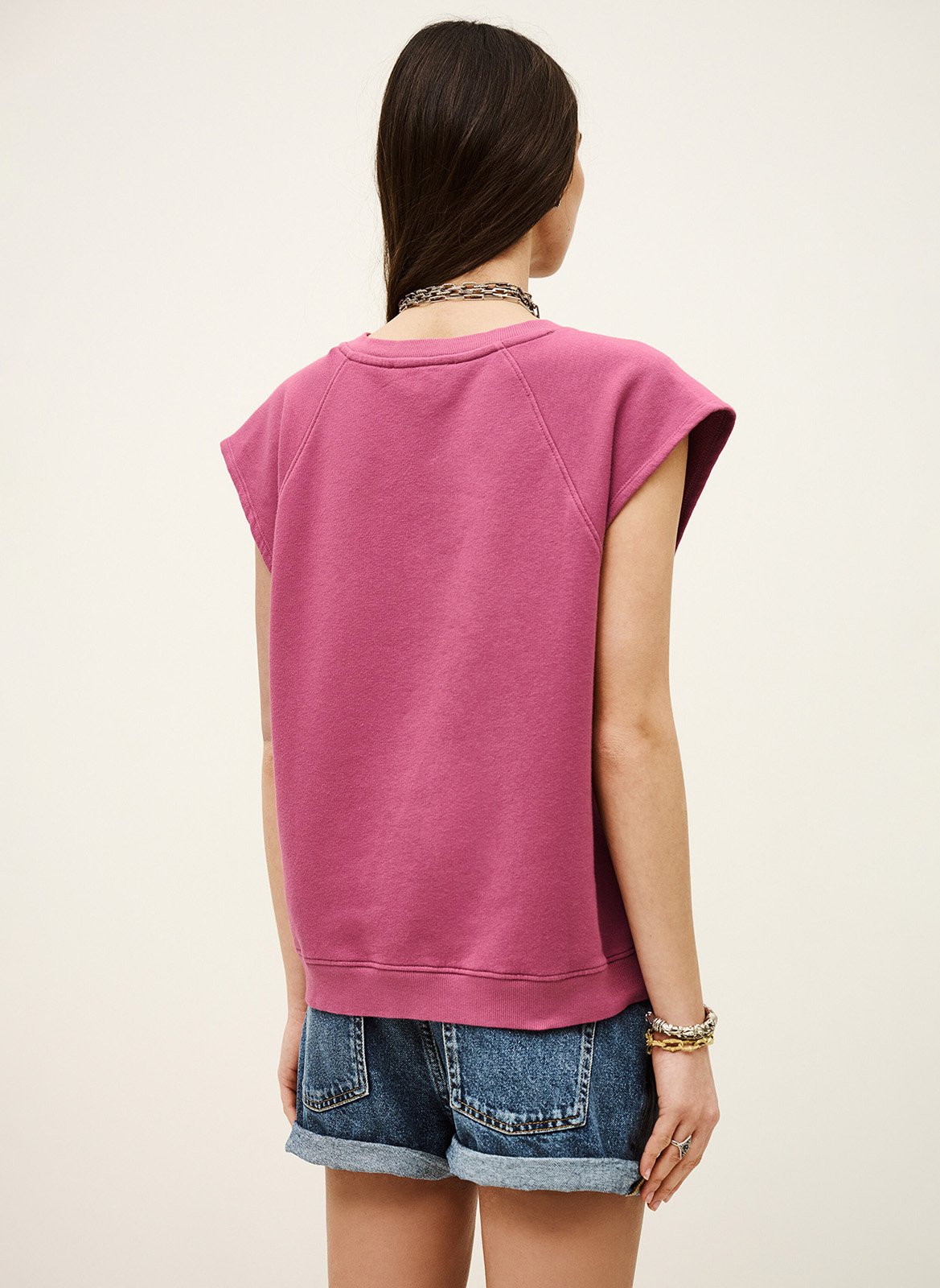 Sweat imprimé en coton beata BA&SH Rose