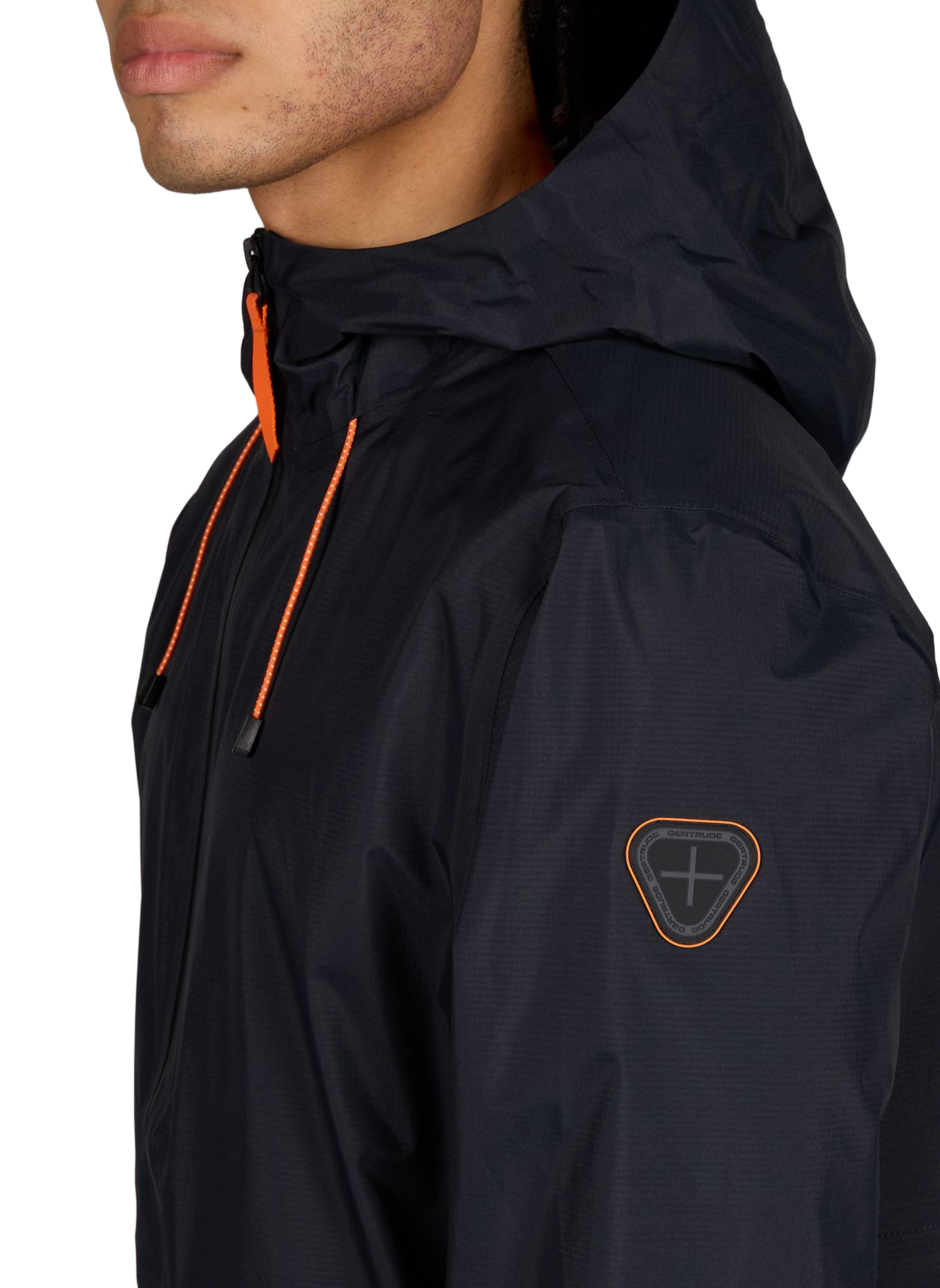 Solid straight hooded jacket GERTRUDE ET GASTON Black