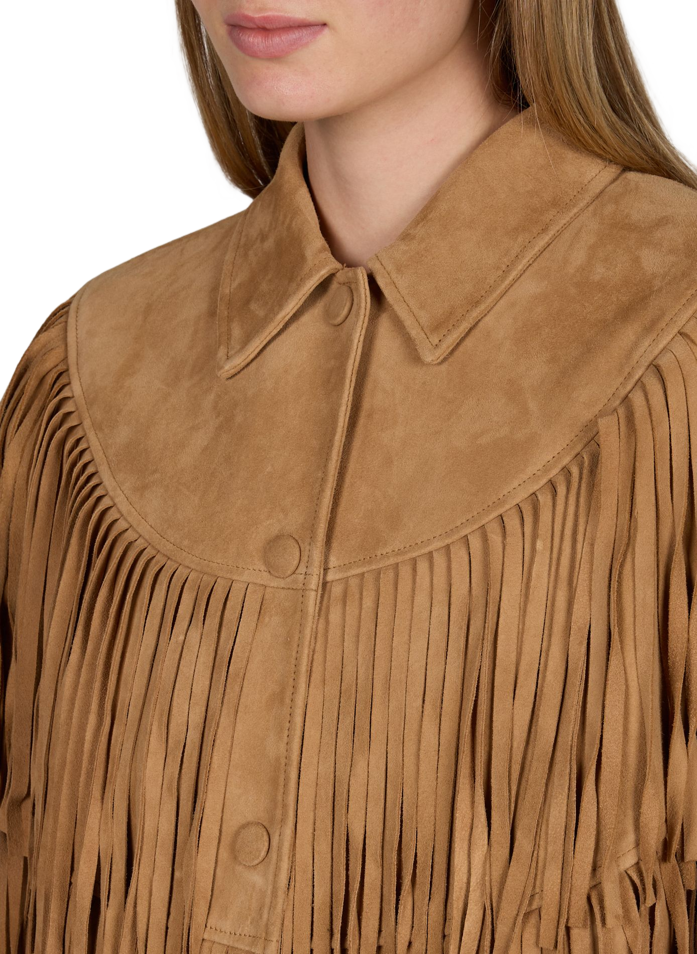 Valina fringed suede cape BERENICE Brown