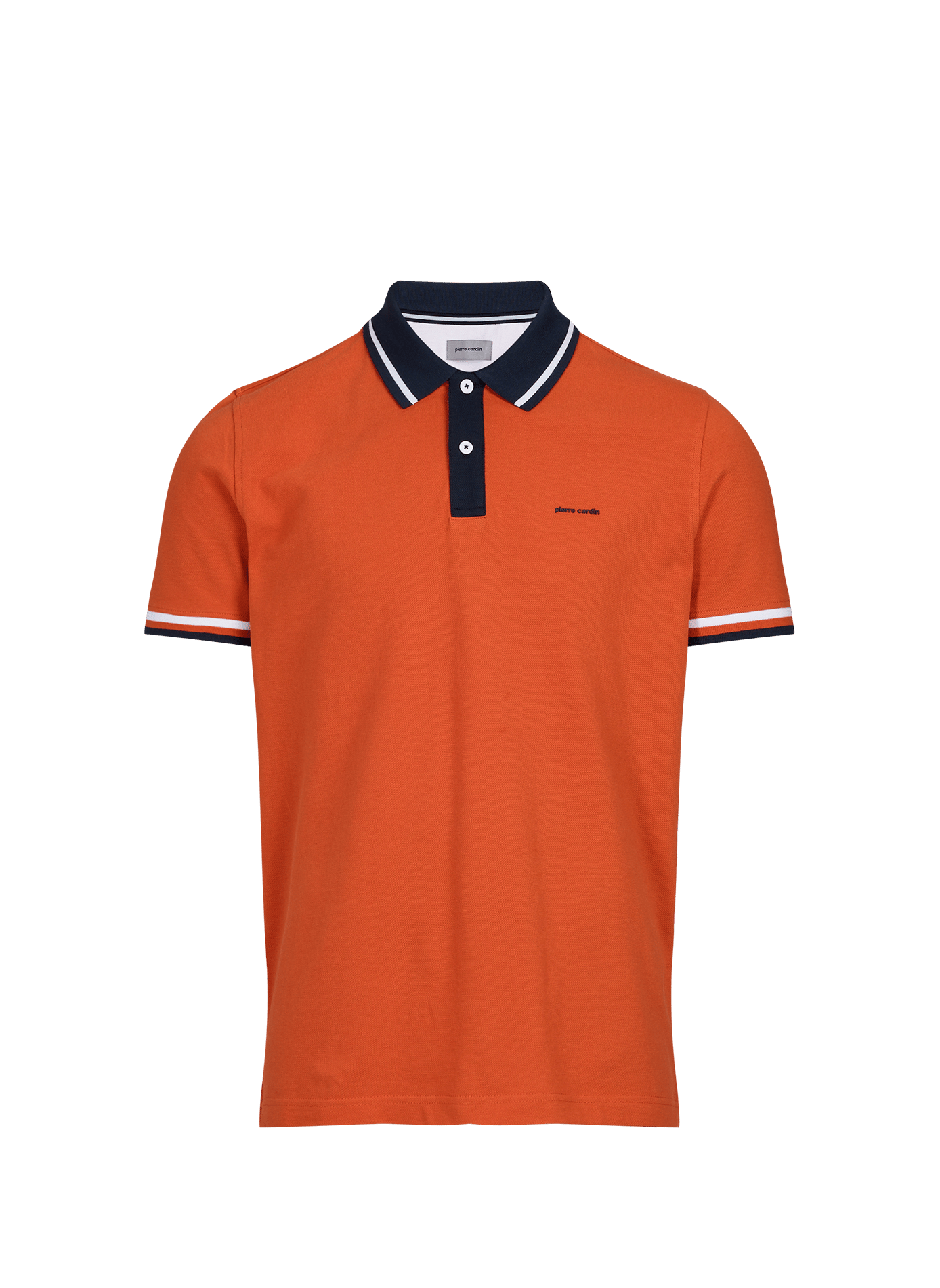 Polo à col contrastant en coton  PIERRE CARDIN Orange