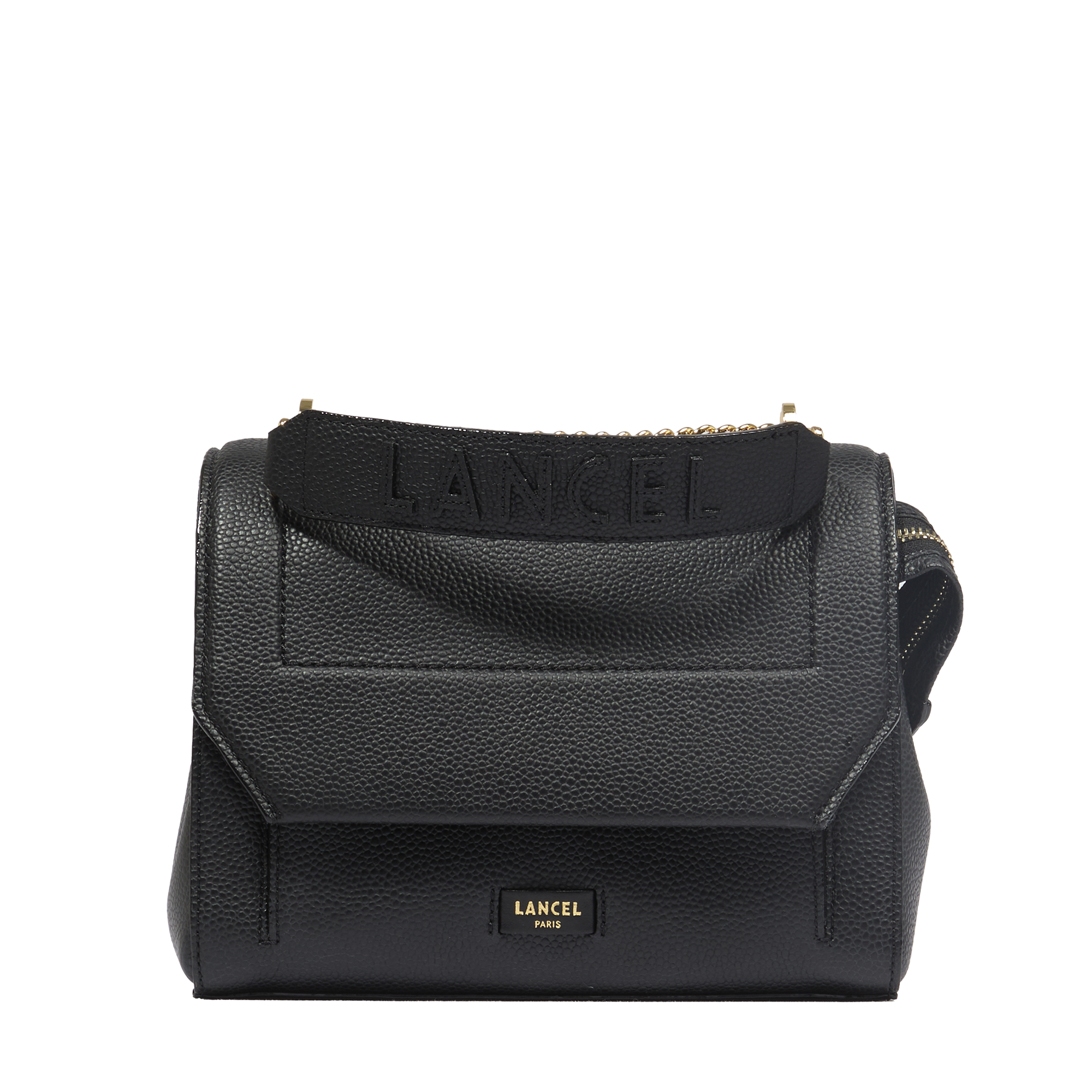 Medium ninon flap bag by lancel in leather  Noir/dore