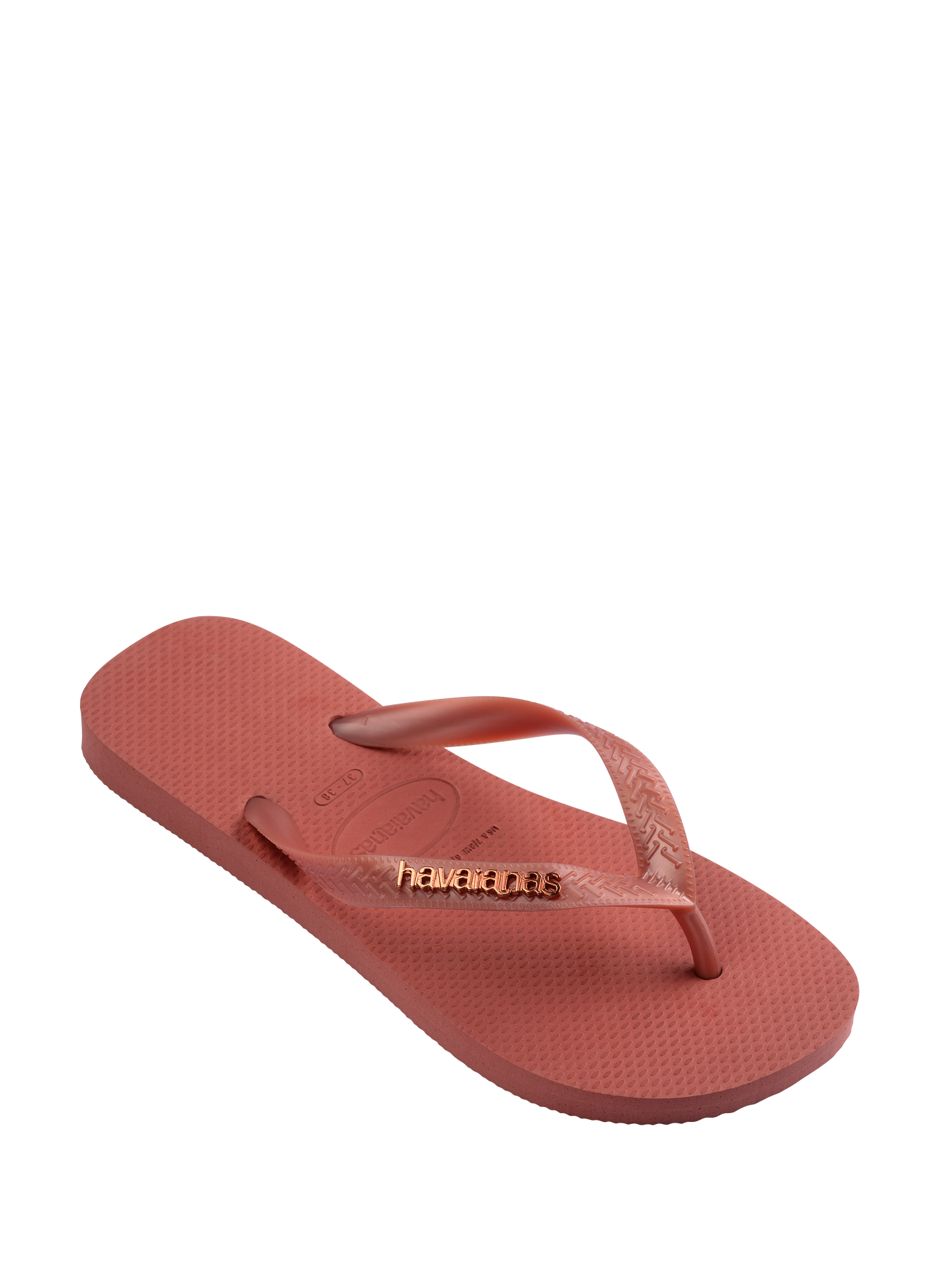 Infradito con logo metallico Rosa