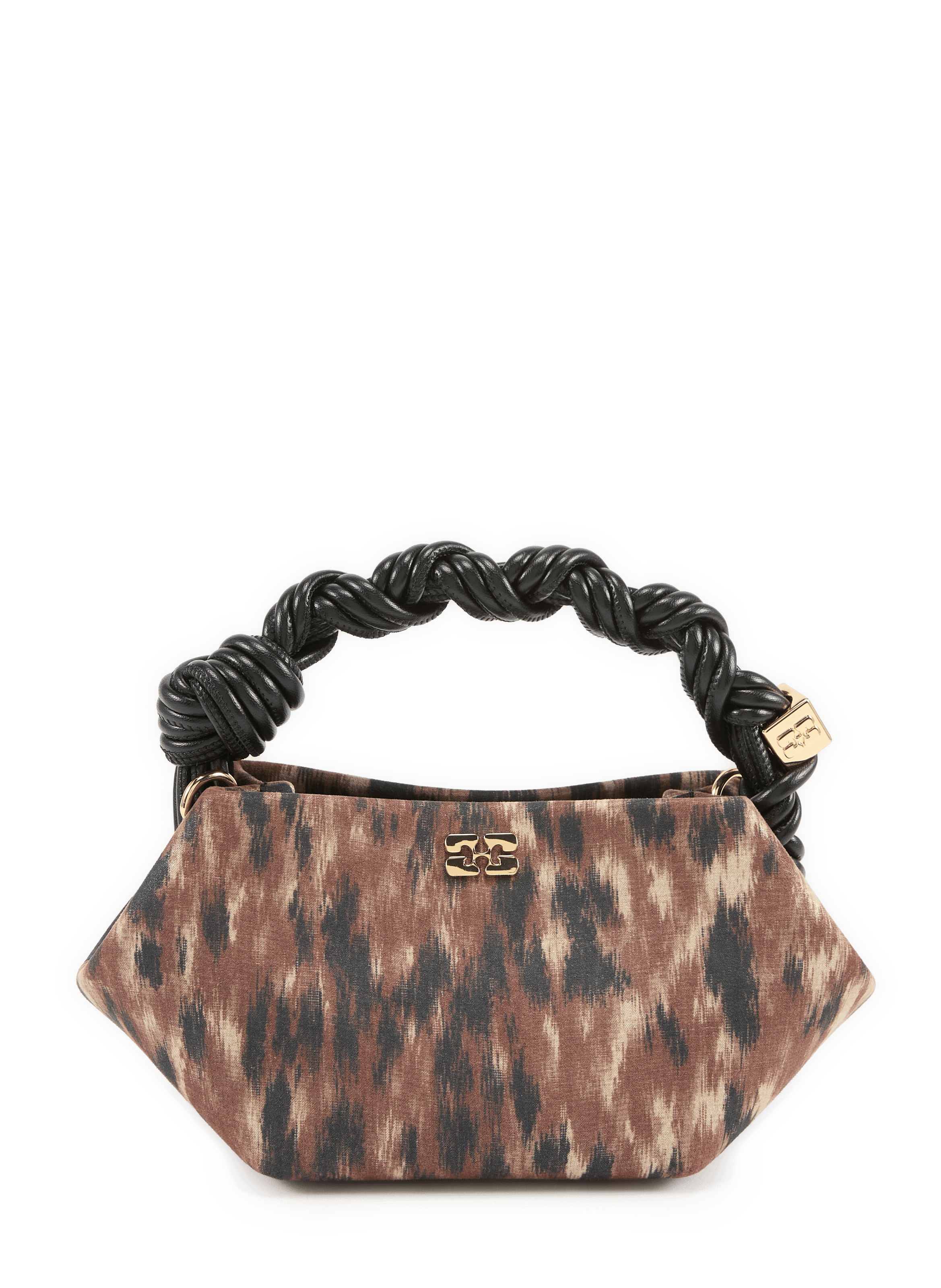 Sac à main Bou small à imprimé  GANNI Marron