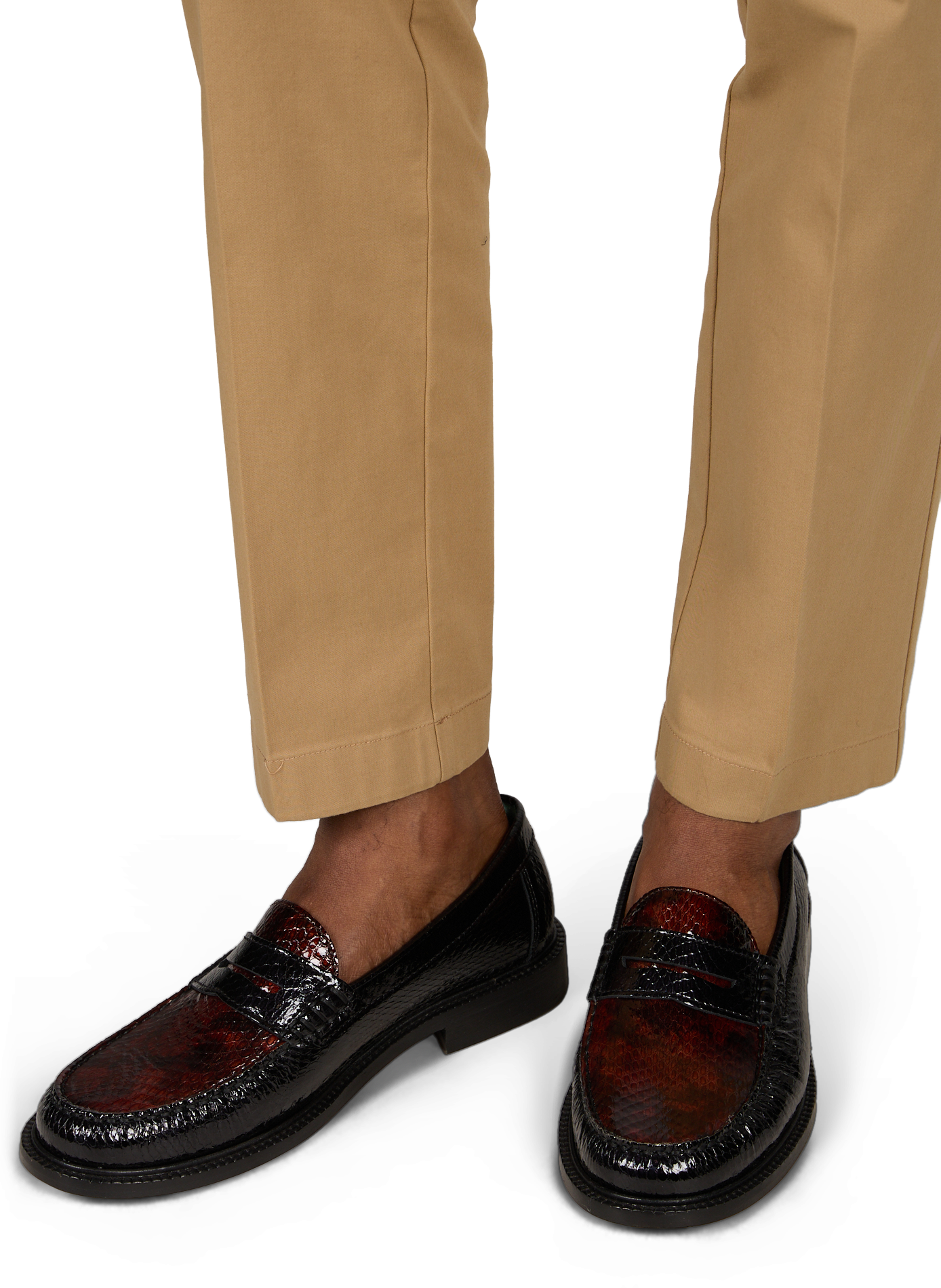 Glanzende leren mocassins met reliëf VINNY'S Veelkleurig