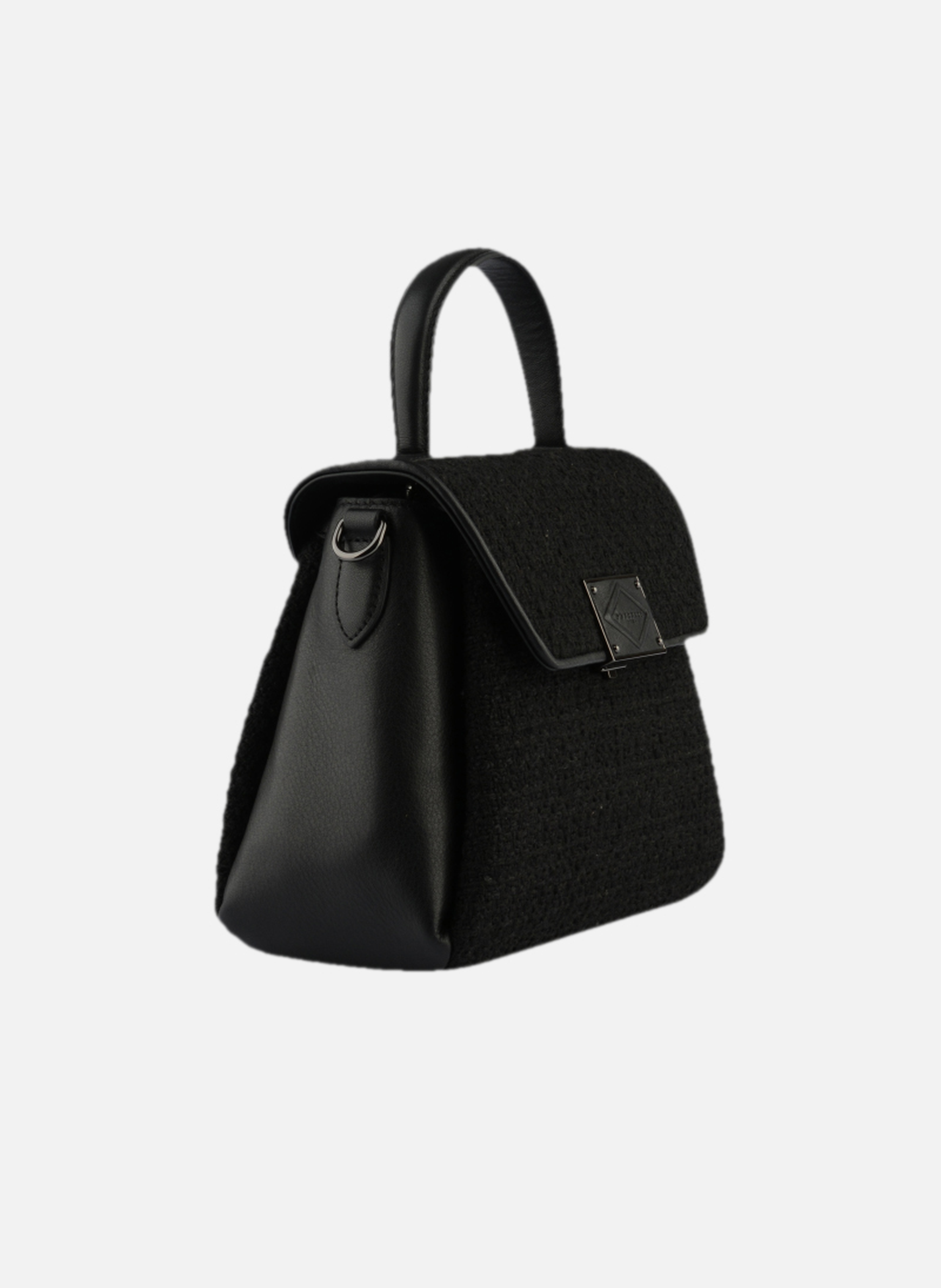 Carat tweed | sac à main POURCHET Noir