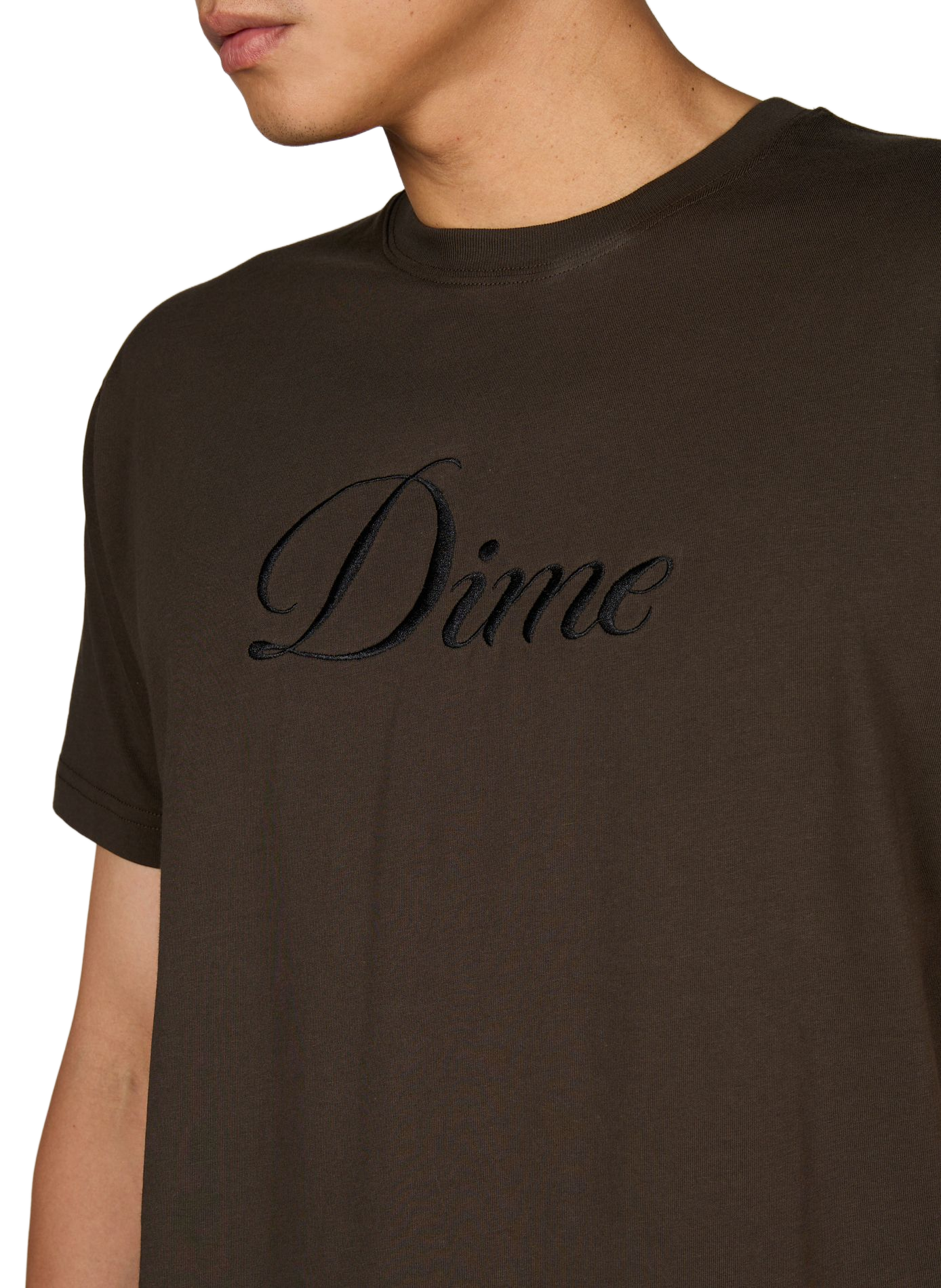 Gerader T-Shirt mit Stickerei DIME Schwarz