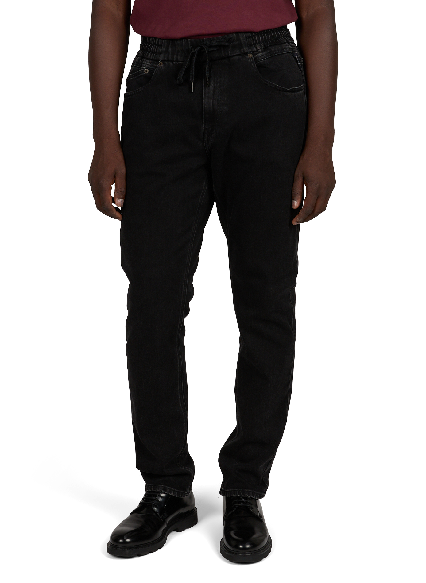 Straight leg cotton denim pants REPLAY Black