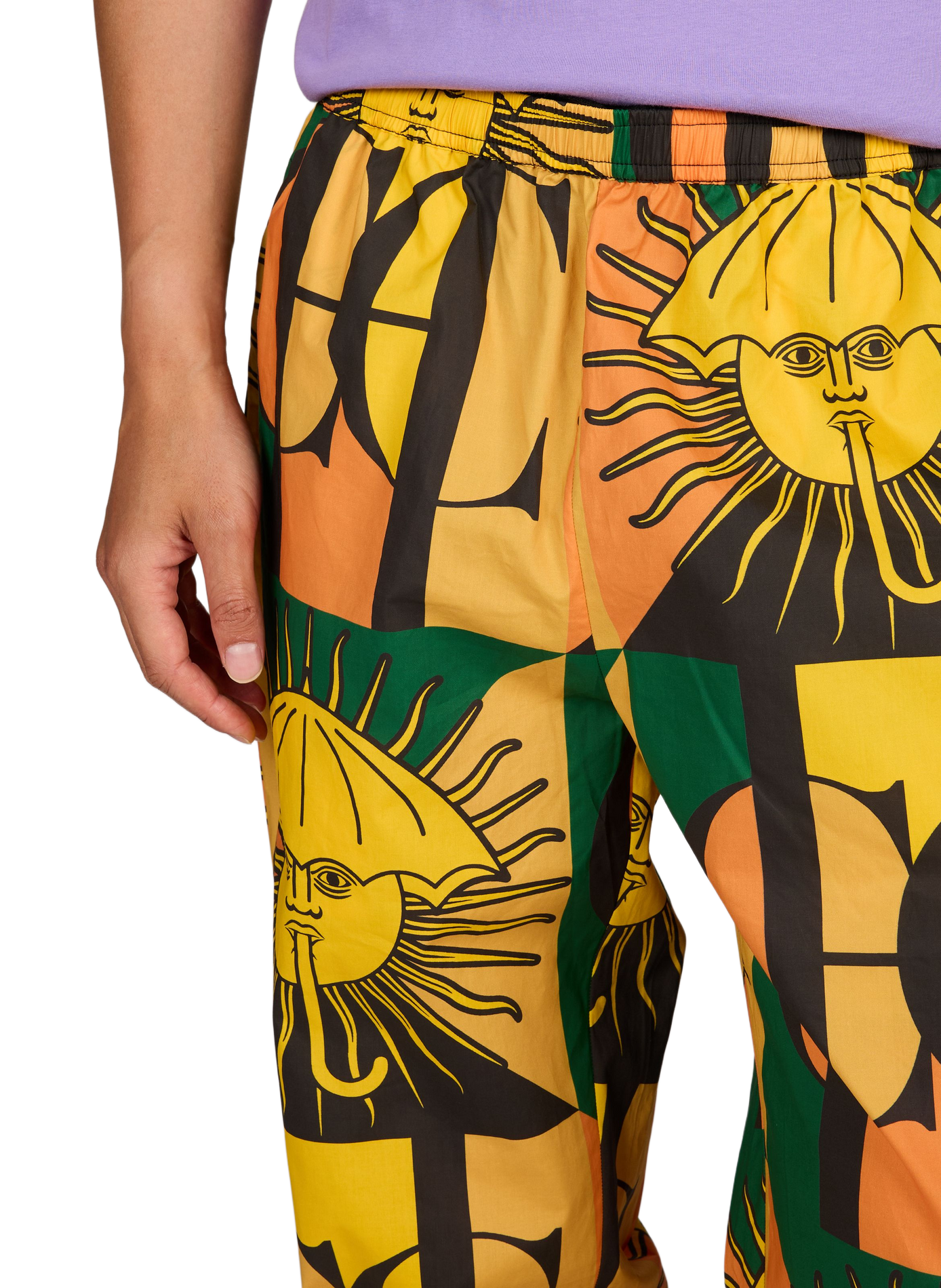Pantalón recto estampado de algodón HELAS CAPS Multicolor