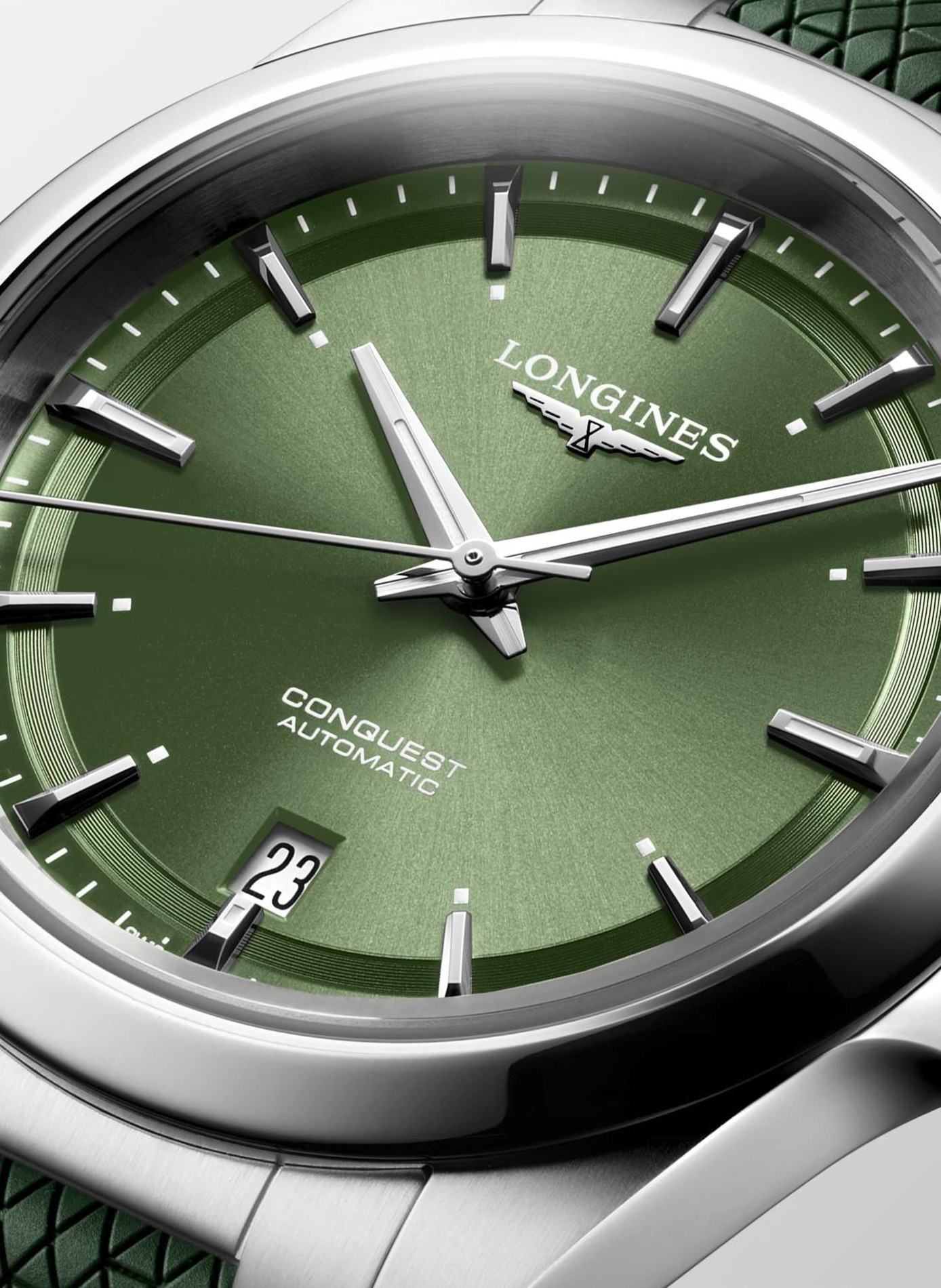 Montre automatique Conquest 2023 en caoutchouc LONGINES Vert