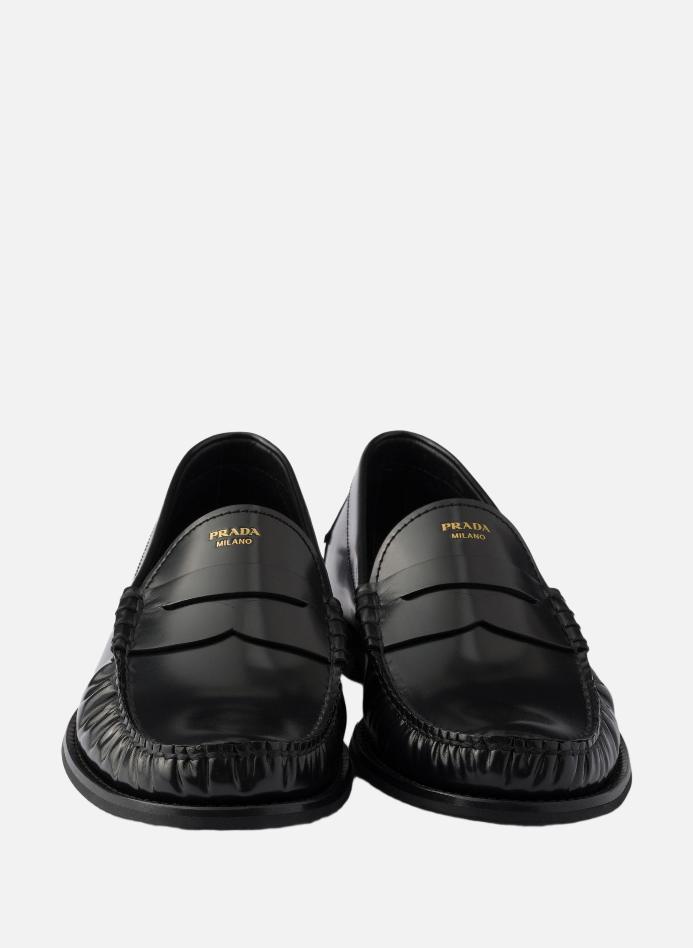 Mocassins en cuir brossé PRADA Noir