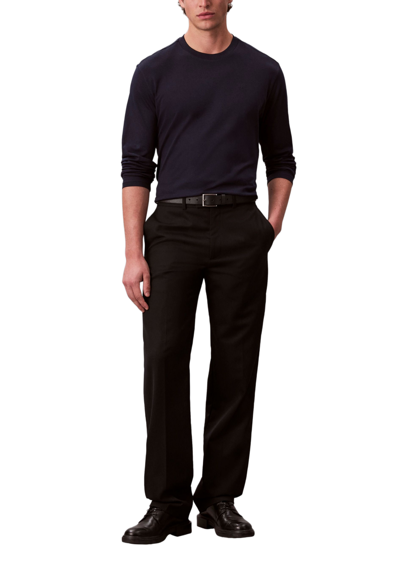 Rechte katoenen T-shirt CALVIN KLEIN Blauw