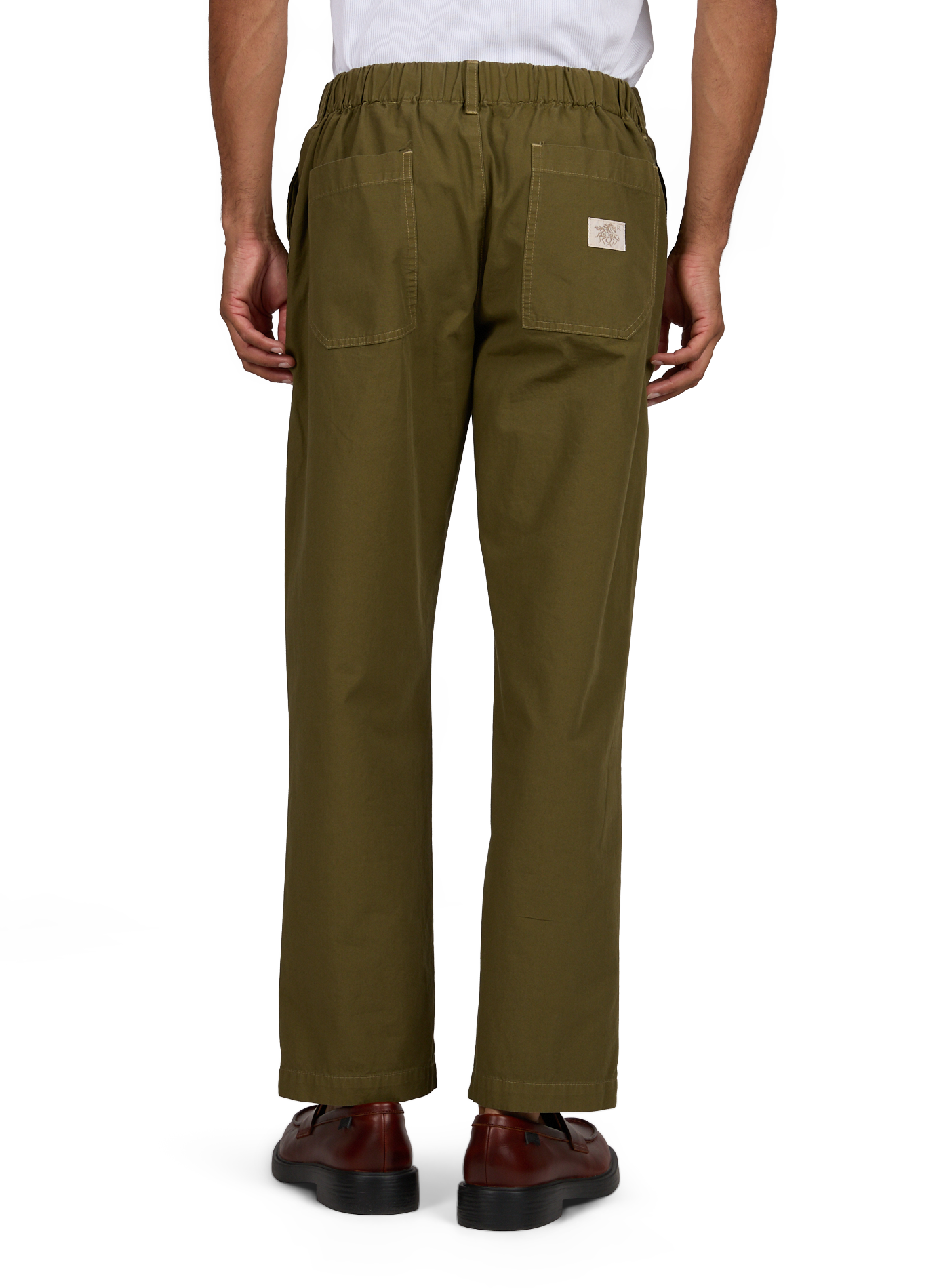 Pantalon droit chino en coton RANRA Kaki