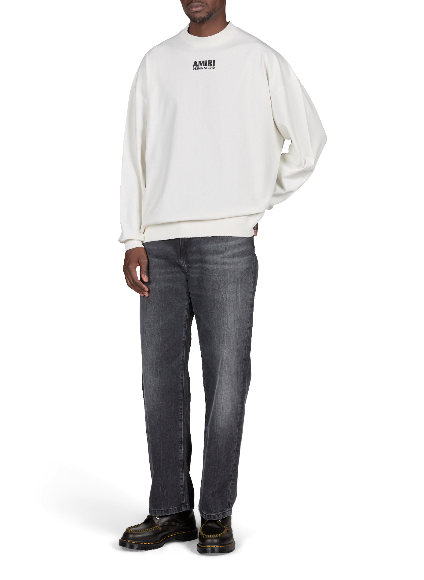 Oversized screen-printed cotton sweatshirt AMIRI White