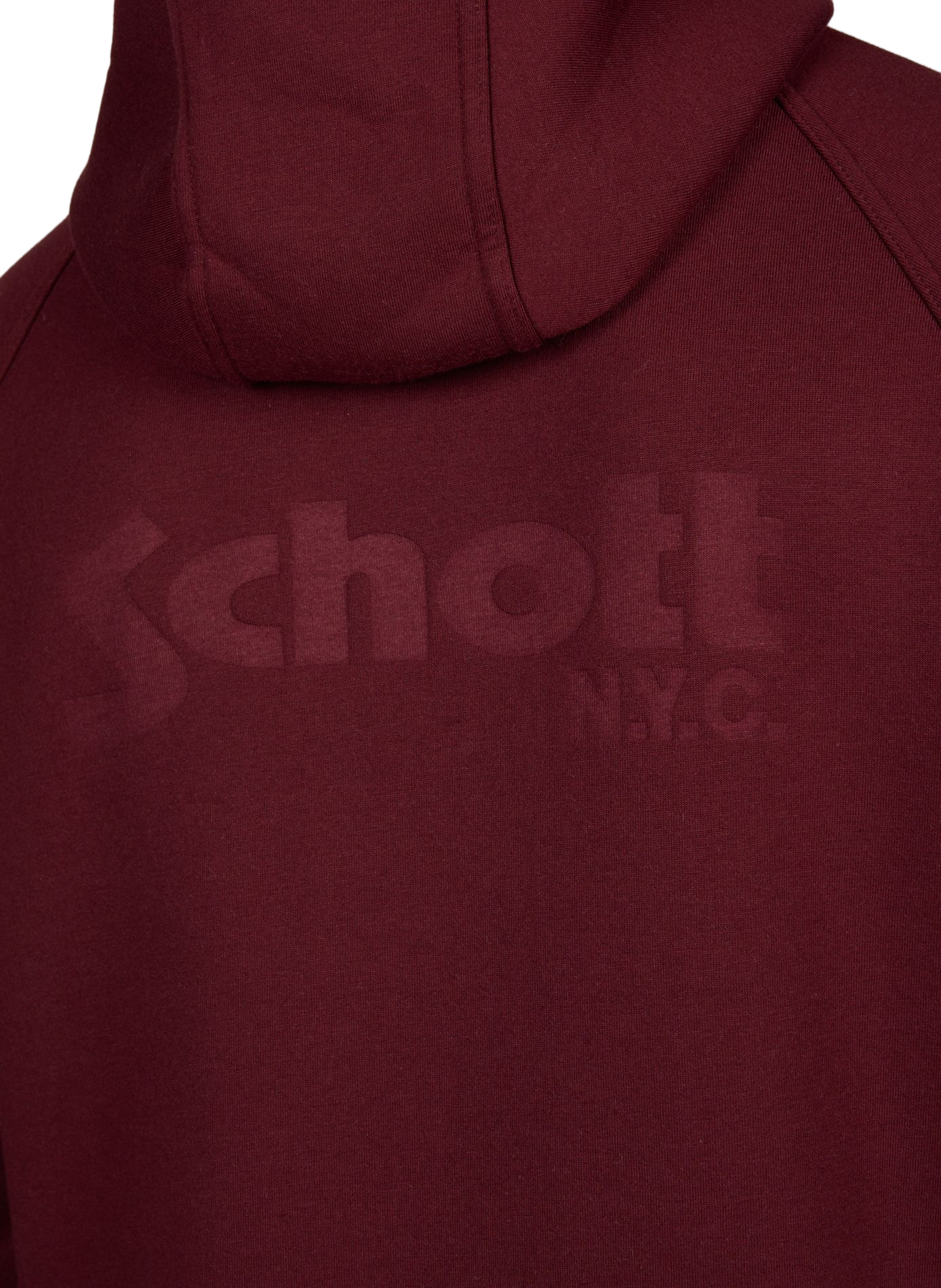 Sweat à capuche en coton mélangé  SCHOTT Rouge