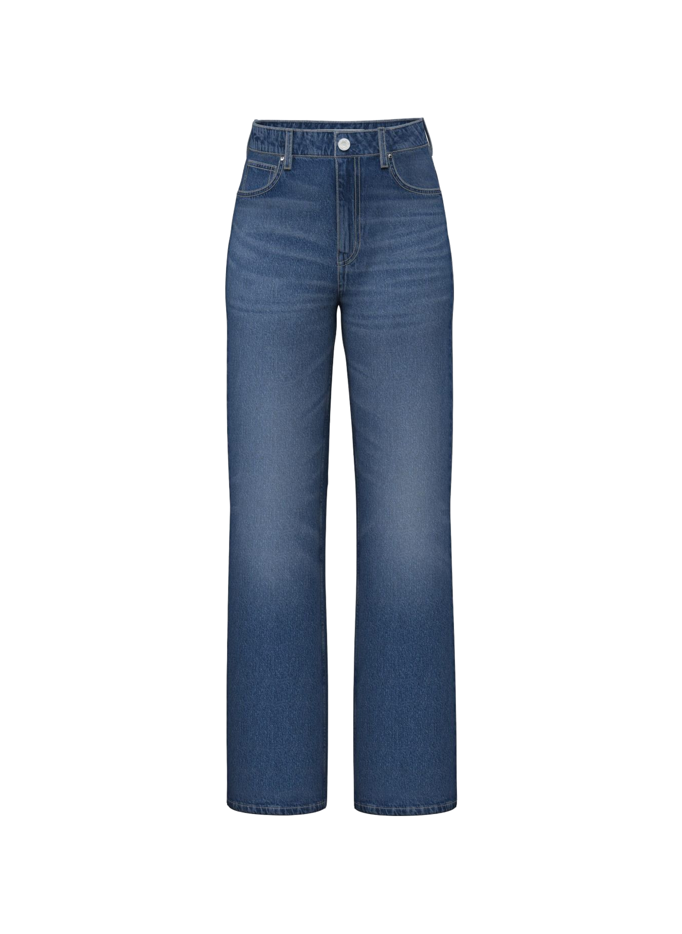 High-waisted straight leg jeans in a cotton blend GUESS Blue