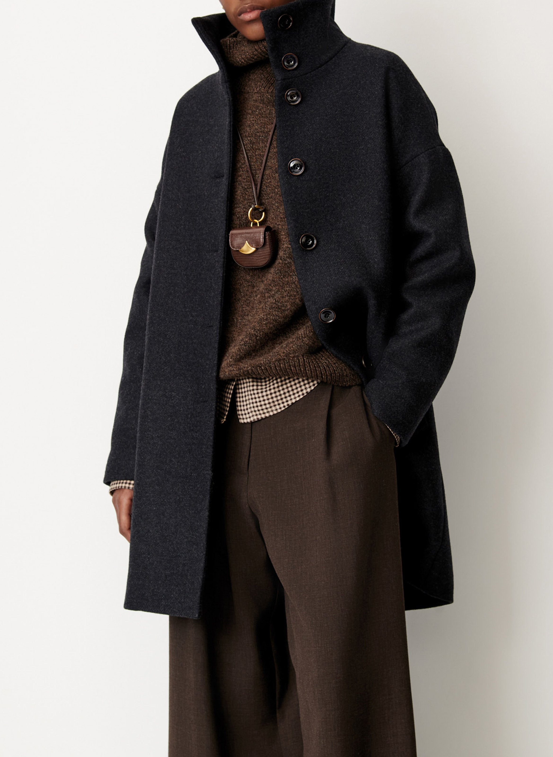 Manteau col montant en laine mélangée paradise SESSUN Gris