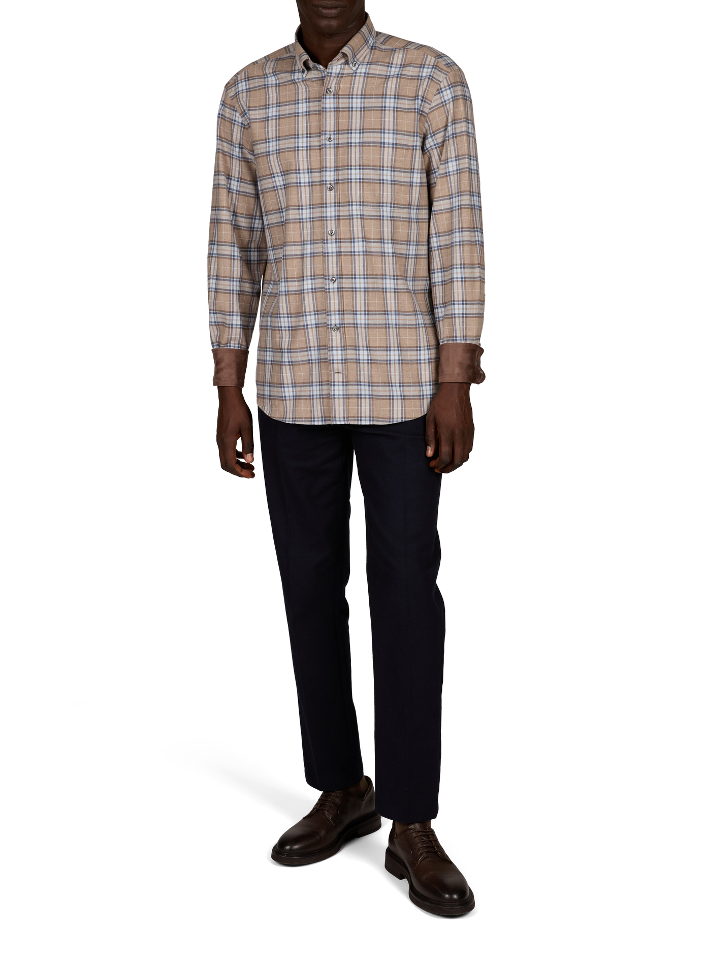 Straight cotton check shirt VAN LAACK Beige