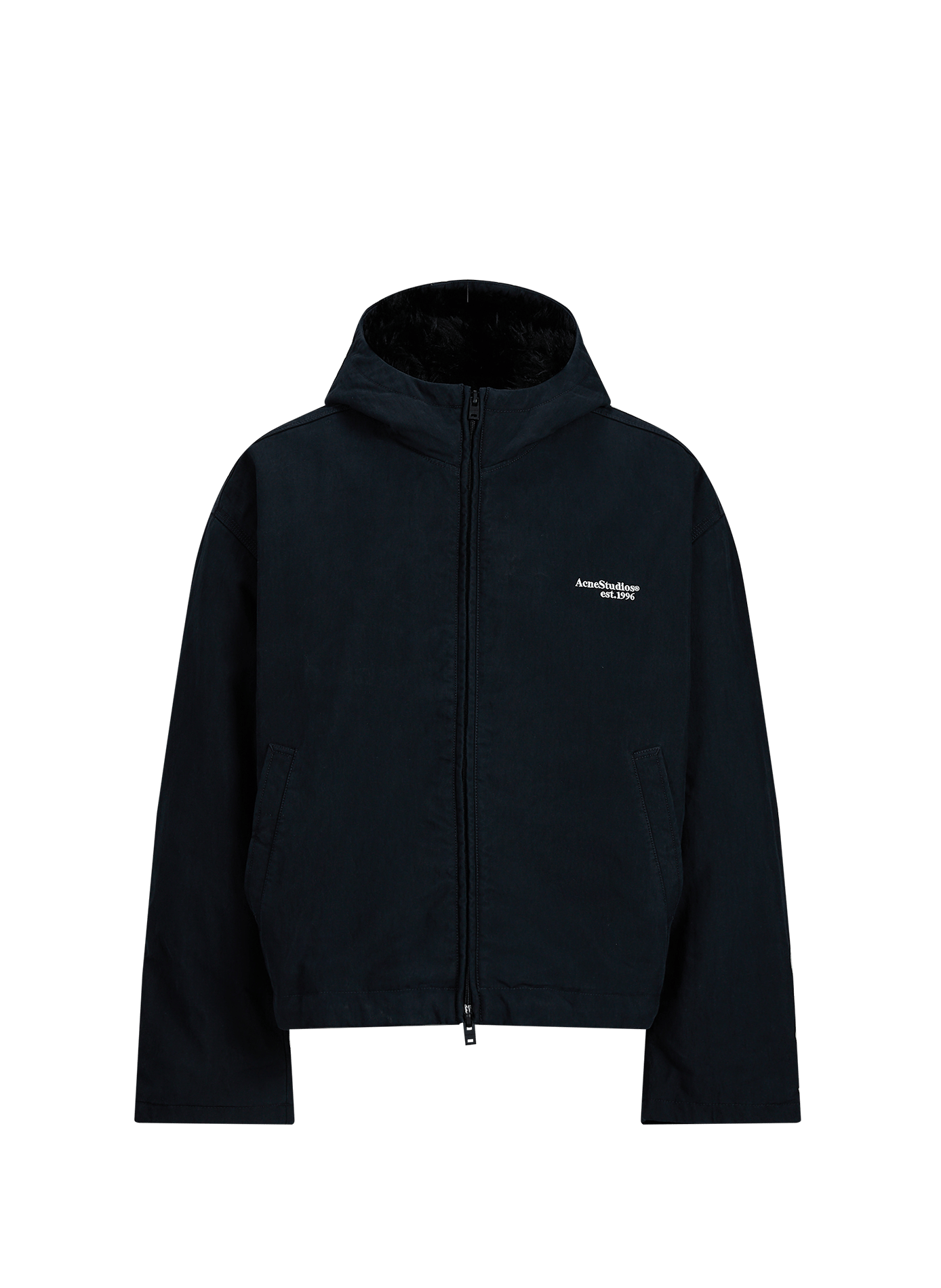 Oversized hooded faux fur-effect coat ACNE STUDIOS Blue